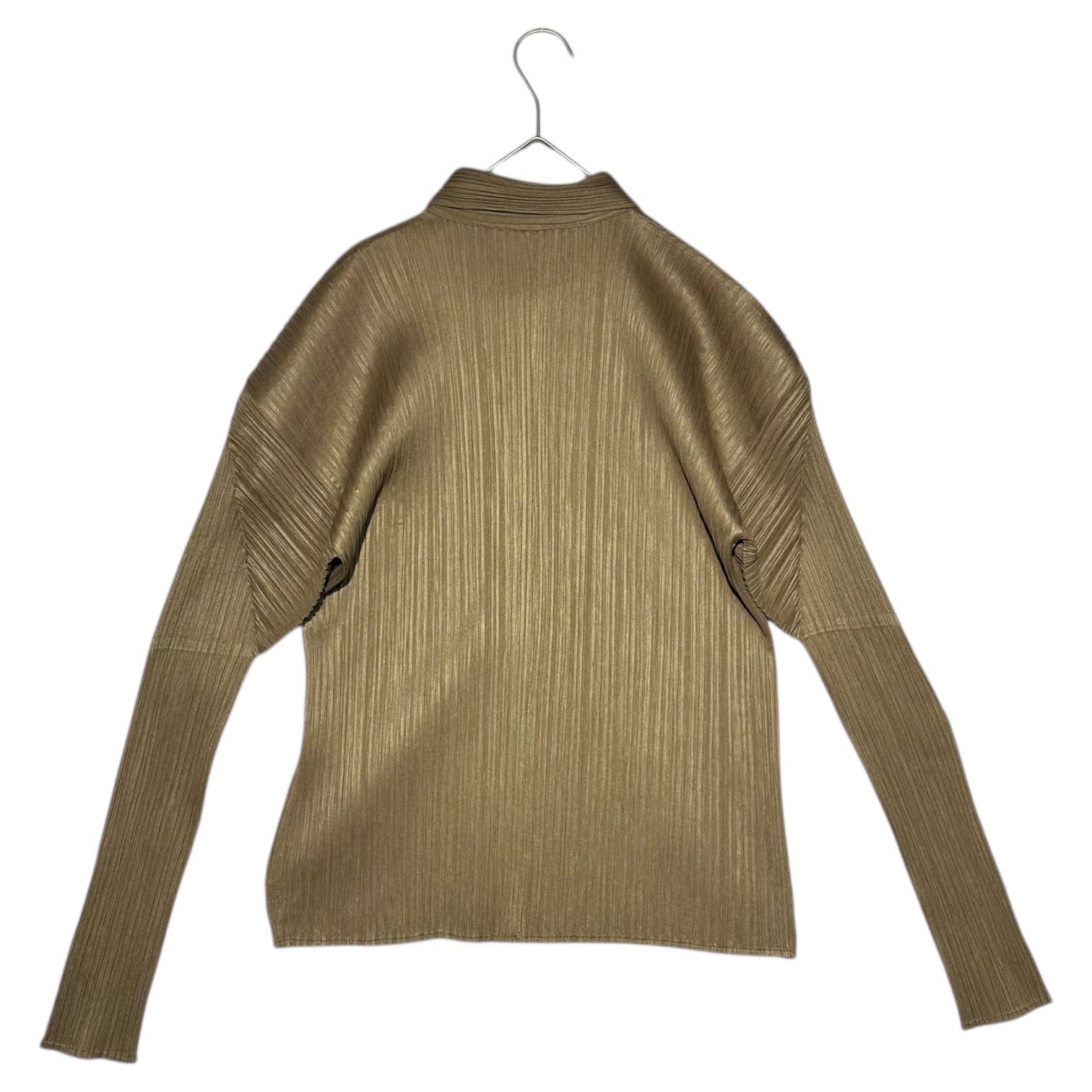 PLEATS PLEASE(プリーツプリーズ) Pleated L/S Shirt Blouse プリーツ 長袖 シャツ ブラウス PP93-JK055 3(L程度) カーキ