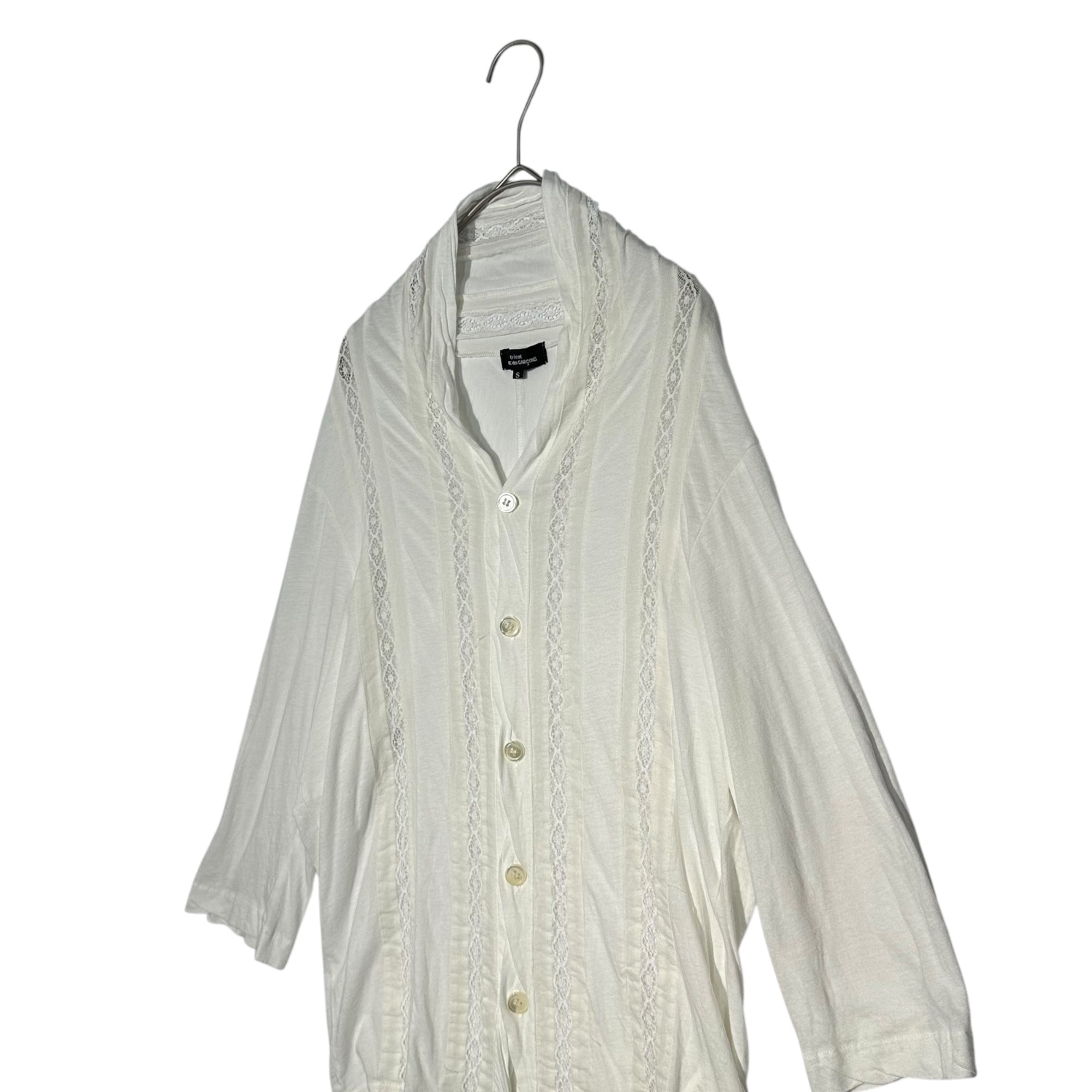 tricot COMME des GARCONS(トリココムデギャルソン) 12SS Cotton Lace Cardigan コットン レース カーディガン TI-T065 S ホワイト AD2011 薄手 サマー