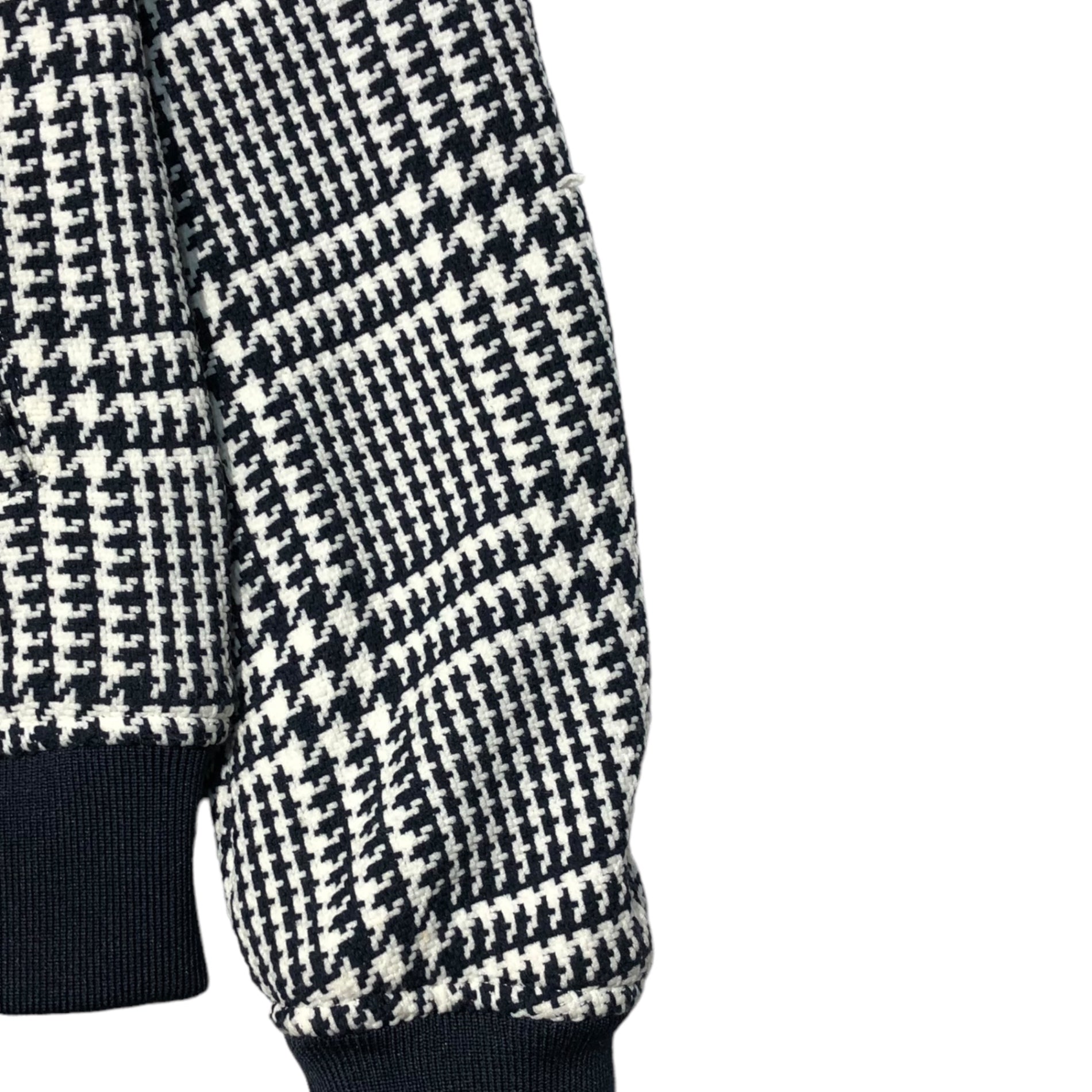 TOMORROWLAND(トゥモローランド) Houndstooth bomber jacket 千鳥柄 ボンバージャケット 63-08-61-08002 SIZE L ホワイト×ネイビー