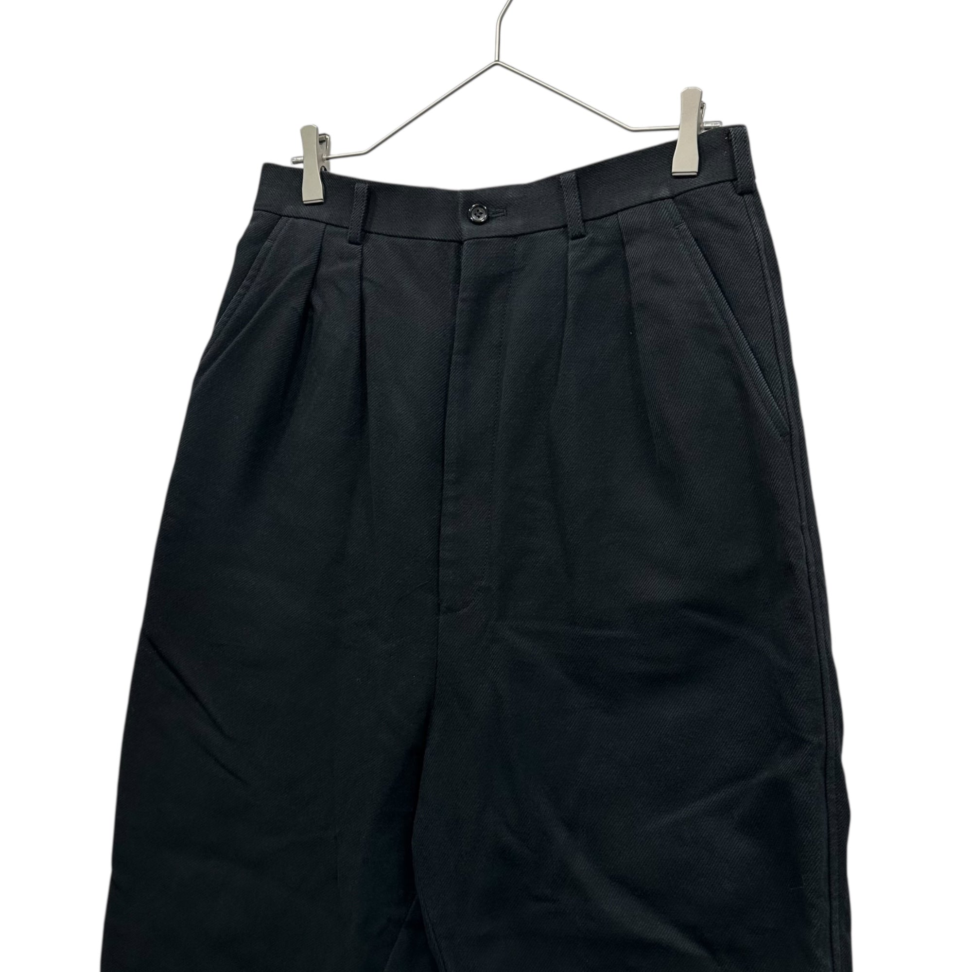 COMME des GARCONS HOMME(コムデギャルソンオム) 18AW 2-pleat 8/10 length c/w blend pants 2タック 8分丈 コットン ウール パンツ HB-P006 XS ブラック AD2018 クルップド
