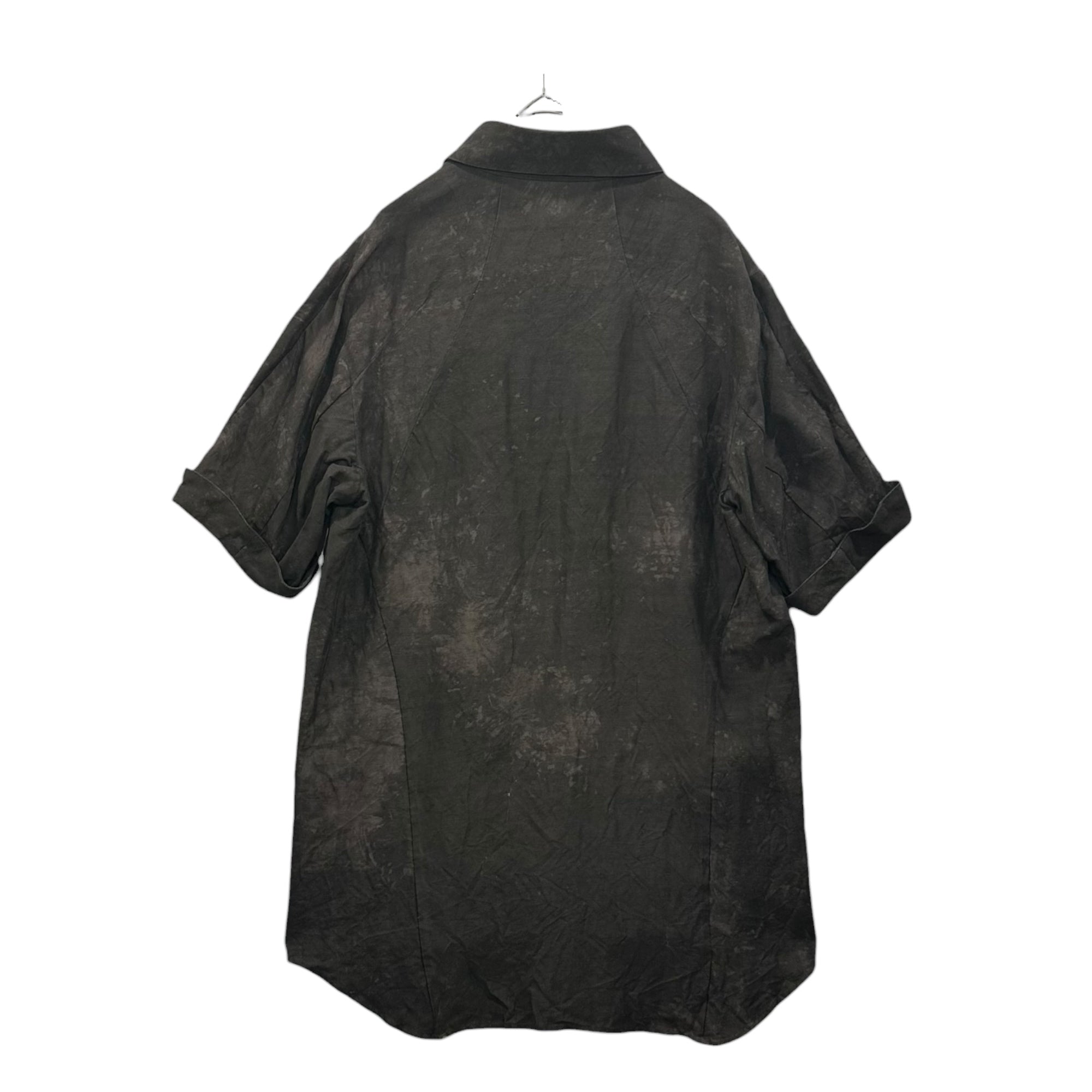 D.HYGEN(ディーハイゲン) 22SS Uneven Dyed Linen Ramie Rayon Short Sleeve Shirt ムラ染め リネン ラミー レーヨン 半袖 シャツ ST102-0522S 2 ブラウン