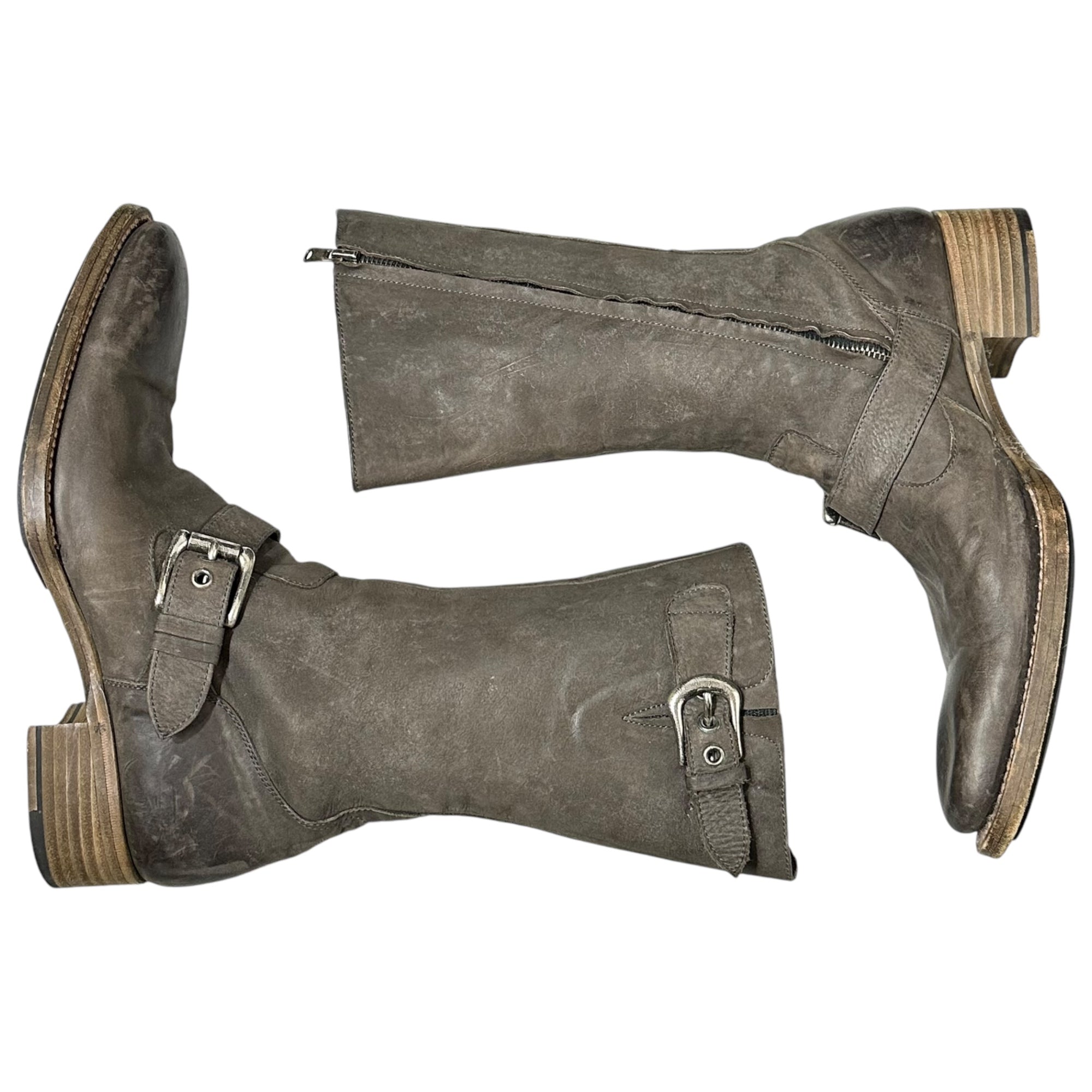 alfredoBANNISTER(アルフレッドバニスター) Side Zip Engineer Boots サイド ジップ エンジニア ブーツ 39(24.5cm~25.0cm) ブラウン ウエスタン レザー