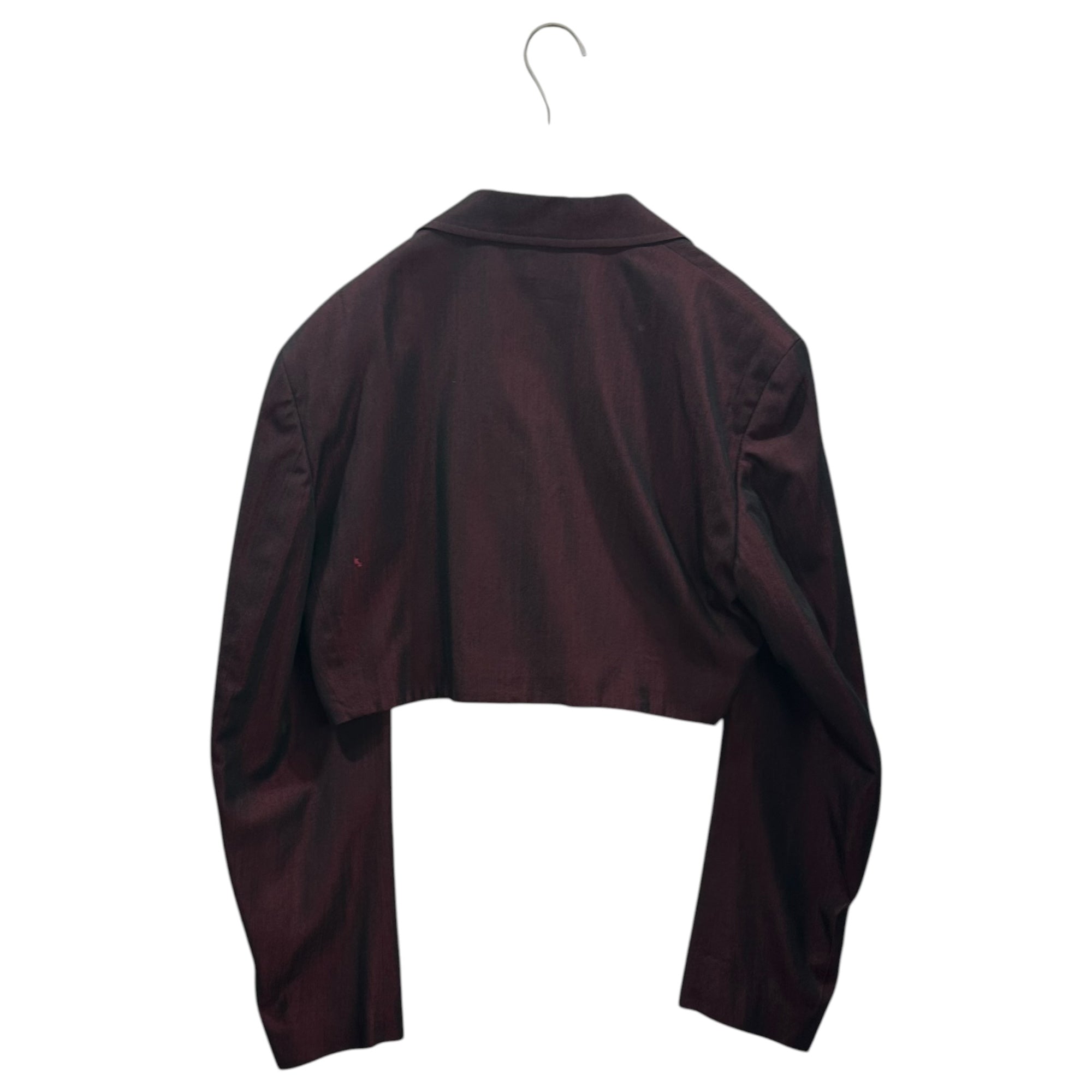 tricot COMME des GARCONS(トリココムデギャルソン) Short-length double-breasted tailored jacket 短丈 ショート丈 ダブル テーラード ジャケット 表記無(M程度) ボルドー×ブラック
