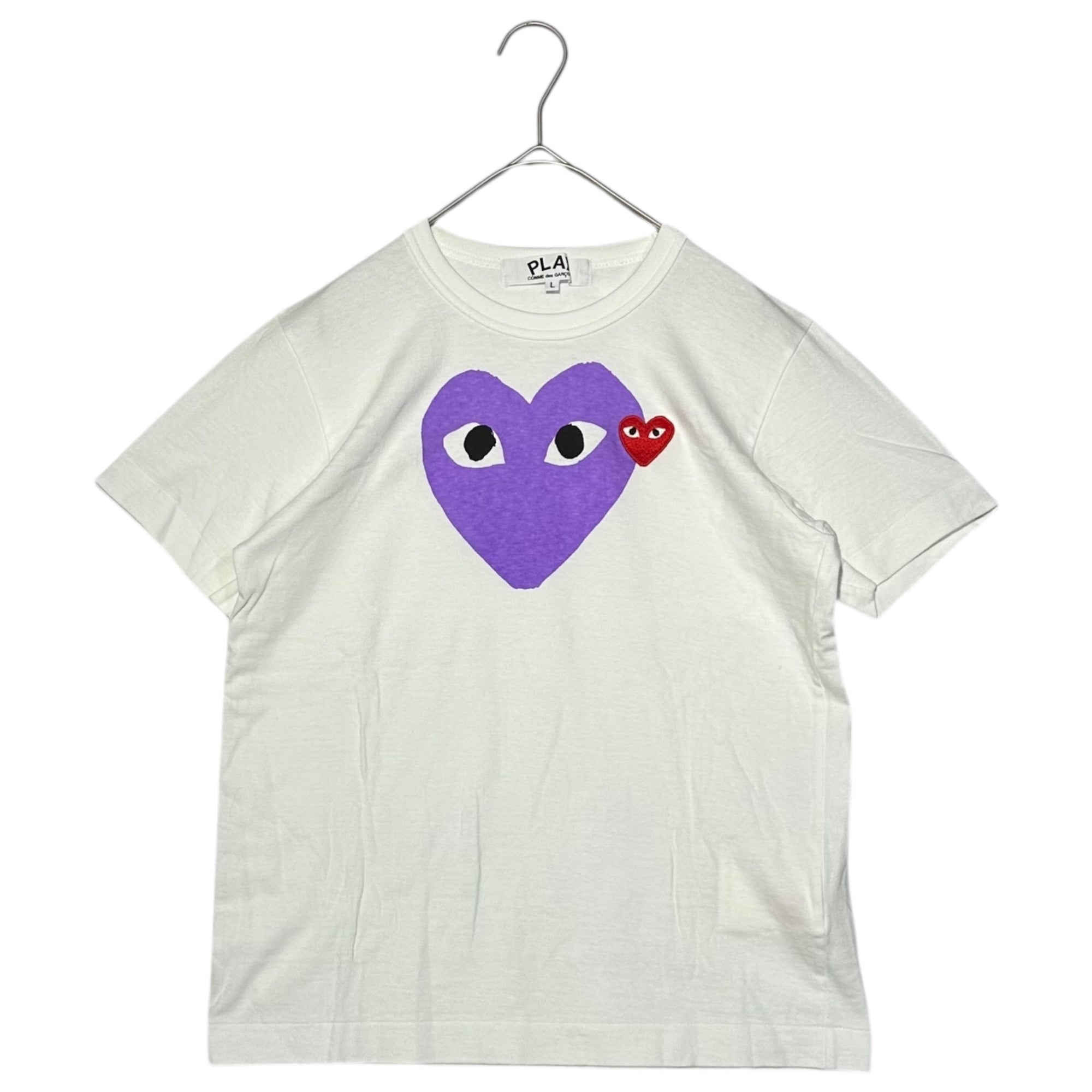 PLAY COMME des GARCONS(プレイコムデギャルソン) Play Double Heart T-Shirts AZ-T105 L ホワイト