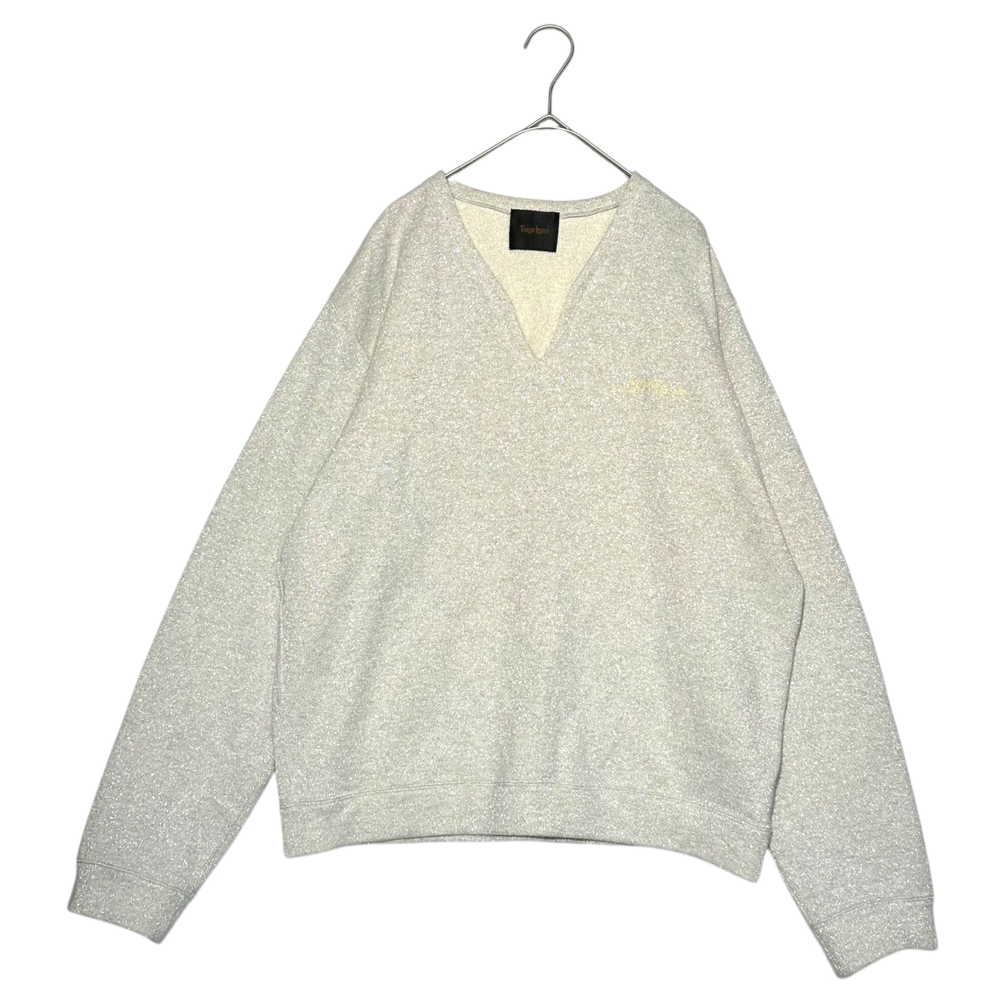 Taiga Igari(タイガイガリ) 23AW Pixie Dust Sweat Shirt ピクシー ダスト スウェット TI055017 M グレー ラメ Vネック