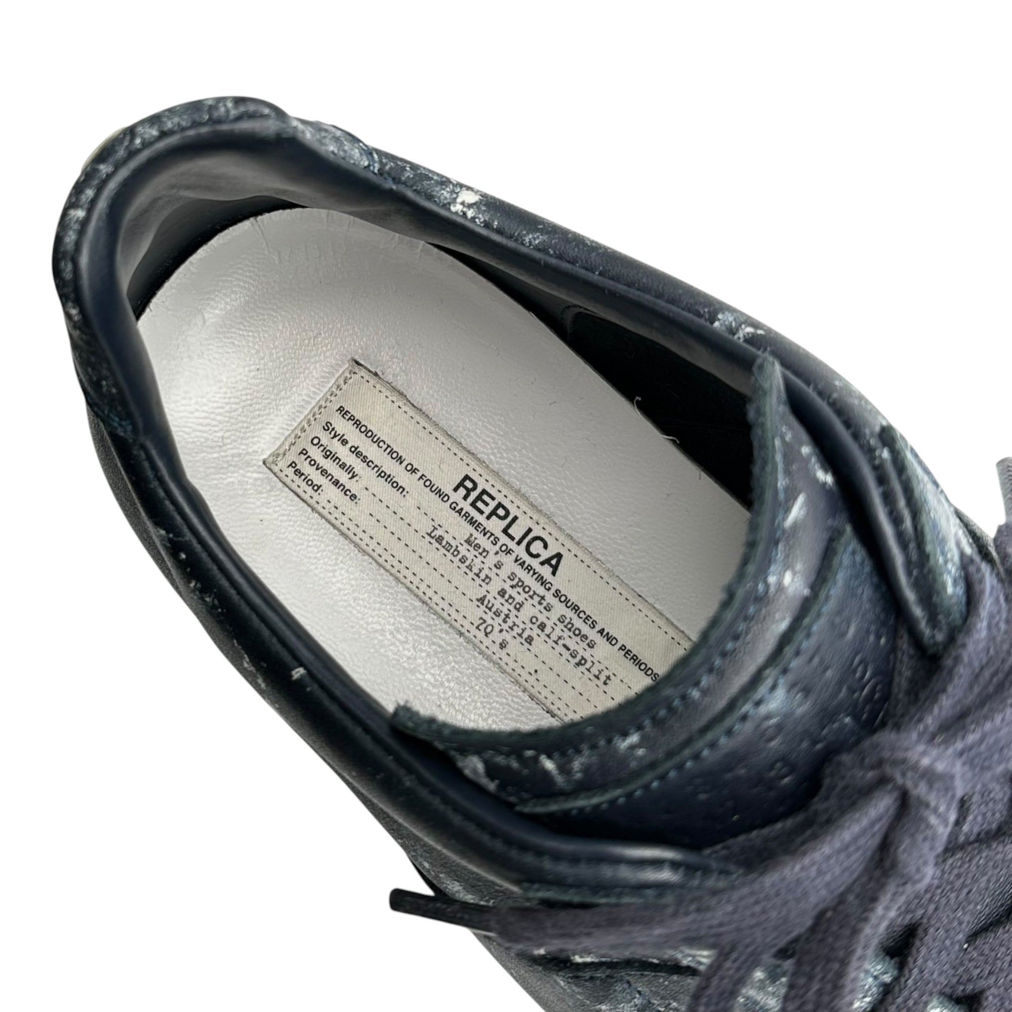 MAISON MARGIELA(メゾンマルジェラ) Paint German Trainer ペンキ ジャーマントレーナー ローカット スニーカー S37WS0502 41 1/2(27.0cm程度) ネイビー