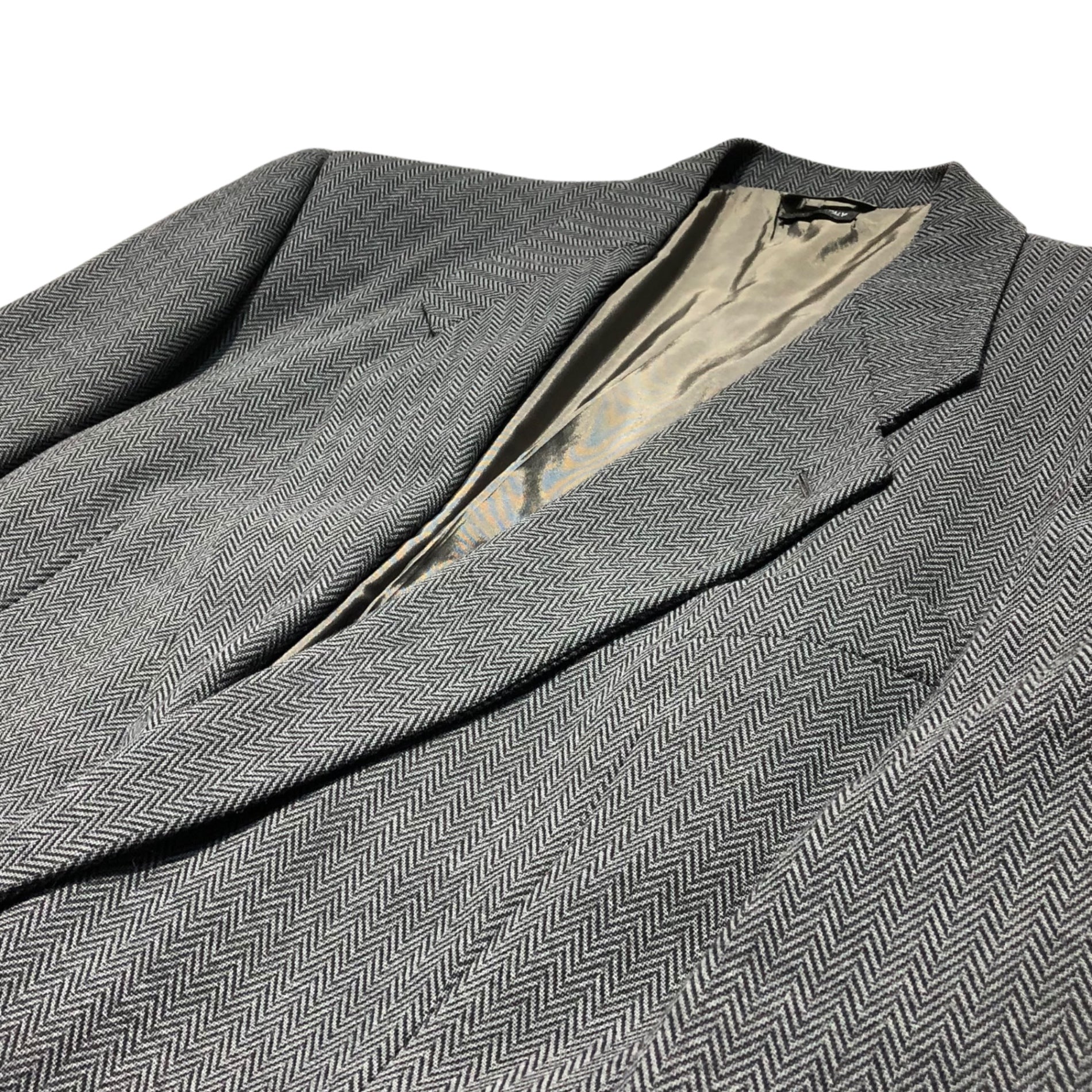 GIORGIO ARMANI(ジョルジオアルマーニ) 80's ~ 90's herringbone setup suit ヘリンボーン セットアップ スーツ 52(XL程度) グレー テーラード スラックス