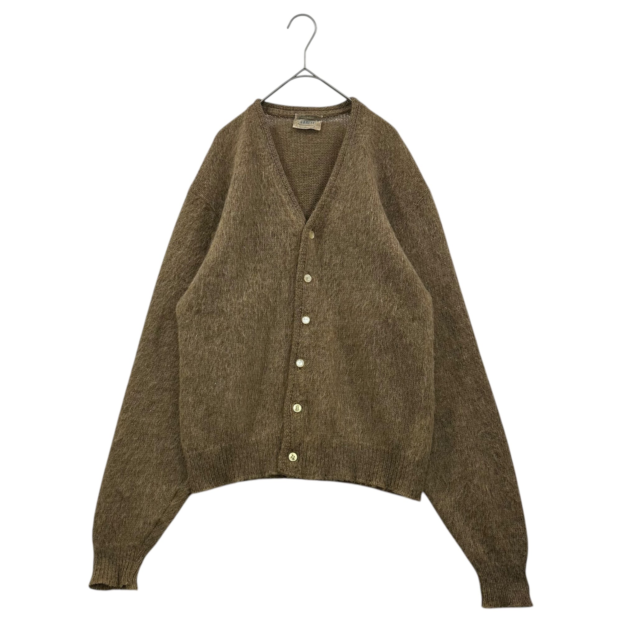 BRENT(ブレント) 60's Shaggy Mohair Cardigan シャギー モヘア カーディガン M ブラウン 60年代 MONTGOMERY WARD