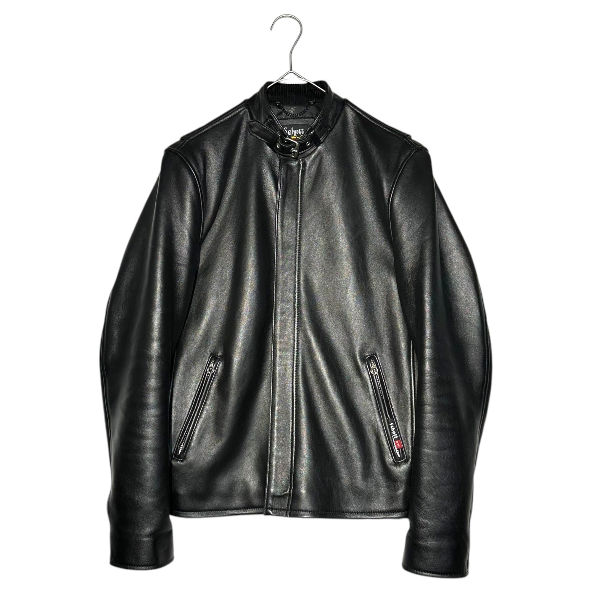 SCHOTT(ショット) SOLID CLASSIC RACER JACKET ソリッド クラシック レーサー ジャケット ラムレザー 3171053 S ブラック