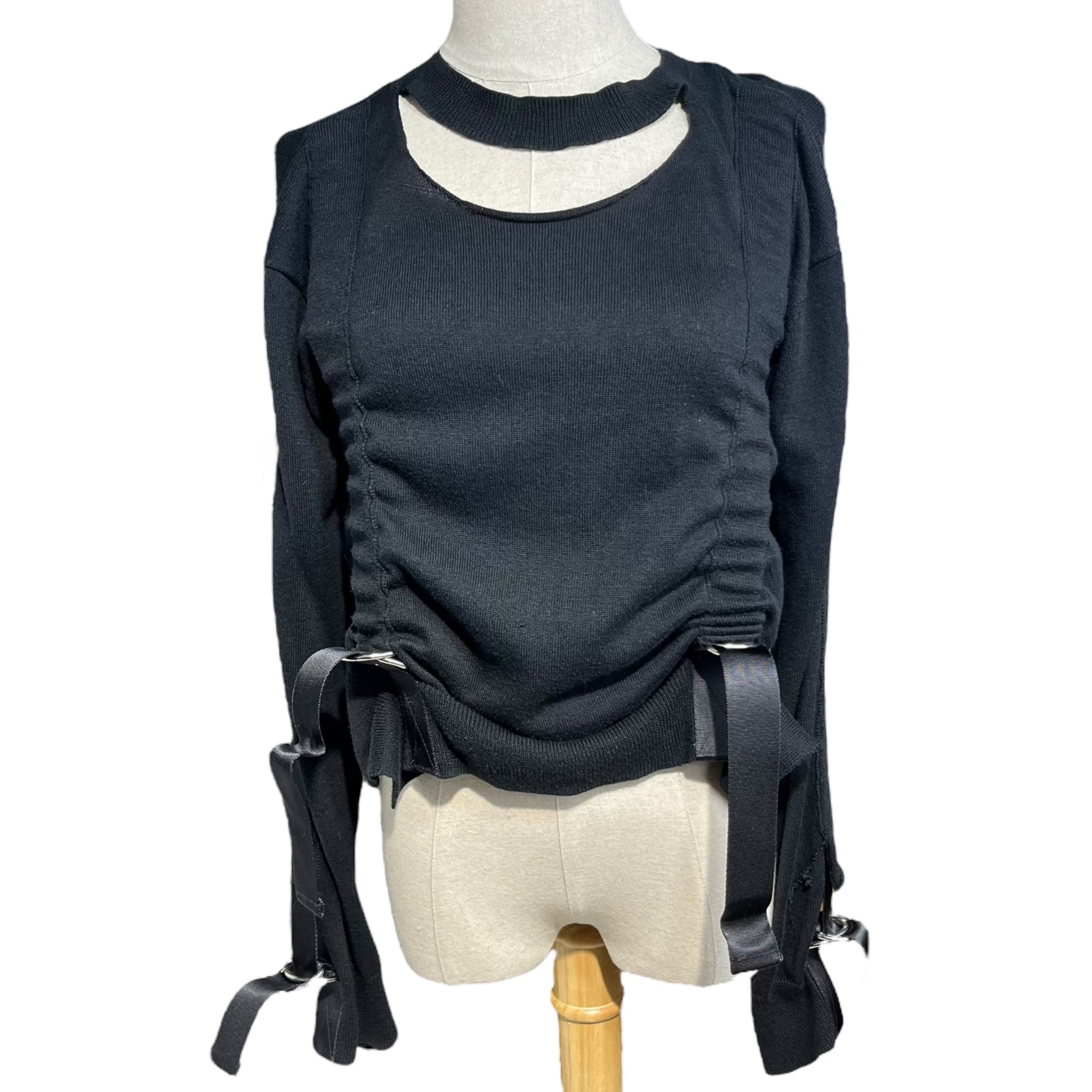 Vivienne Westwood ANGLOMANIA(ヴィヴィアンウエストウッドアングロマニア) choker belt bondage knit チョーカーベルト ボンテージ ニット 15-01-151005 38(M) ブラック