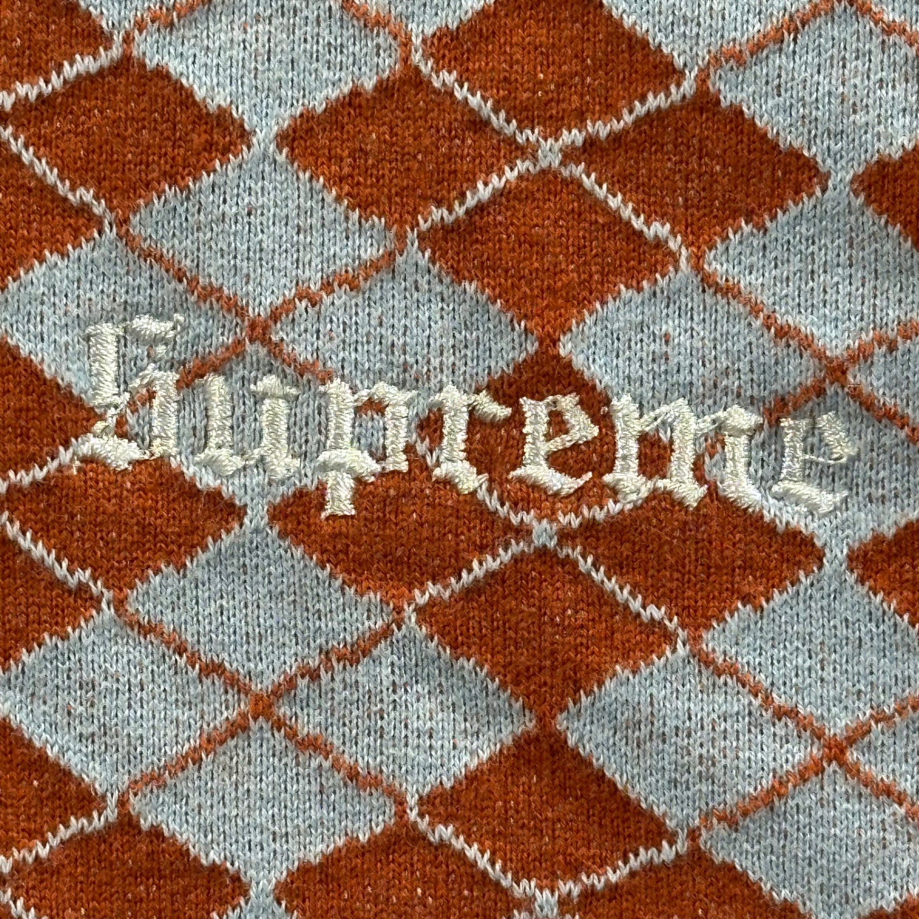 SUPREME(シュプリーム) 25SS Diamond Jacquard S/S Top ダイアモンド ジャガード 半袖 Tシャツ カットソー L オレンジ×ライトブルー