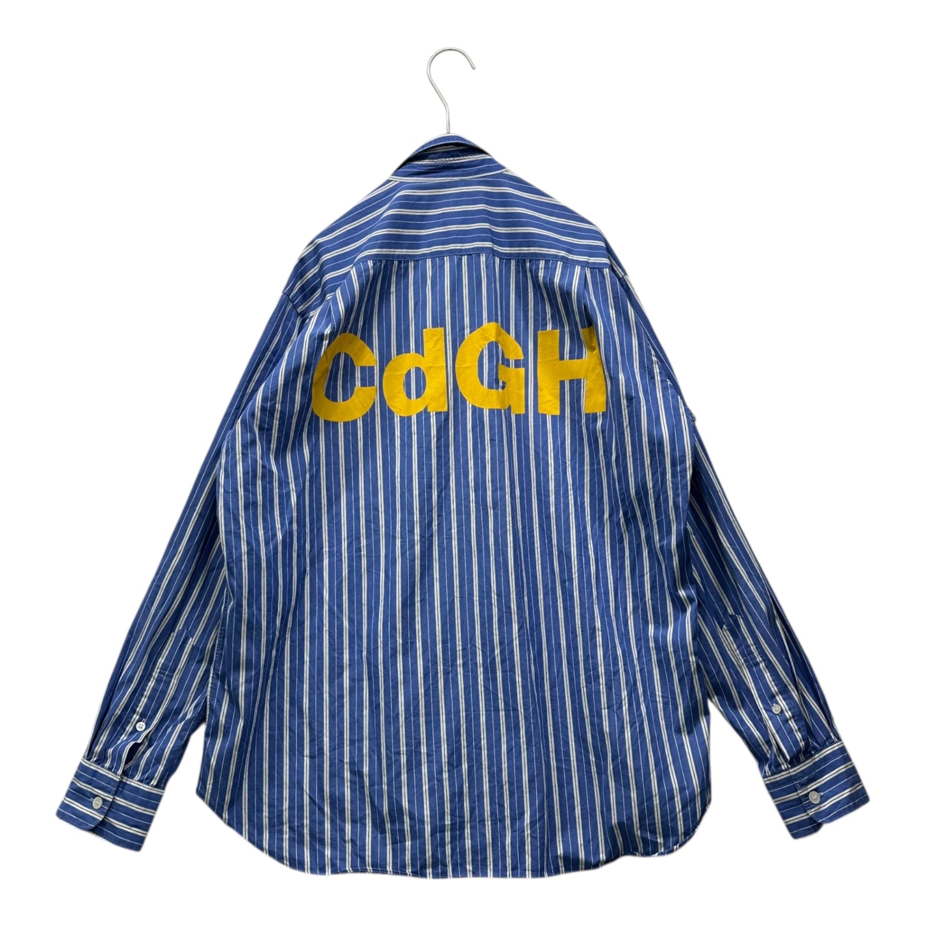 COMME des GARCONS HOMME(コムデギャルソンオム) 23SS CdGH Logo Striped Shirt ロゴ ストライプ シャツ HK-B014 S ブルー×イエロー AD2022