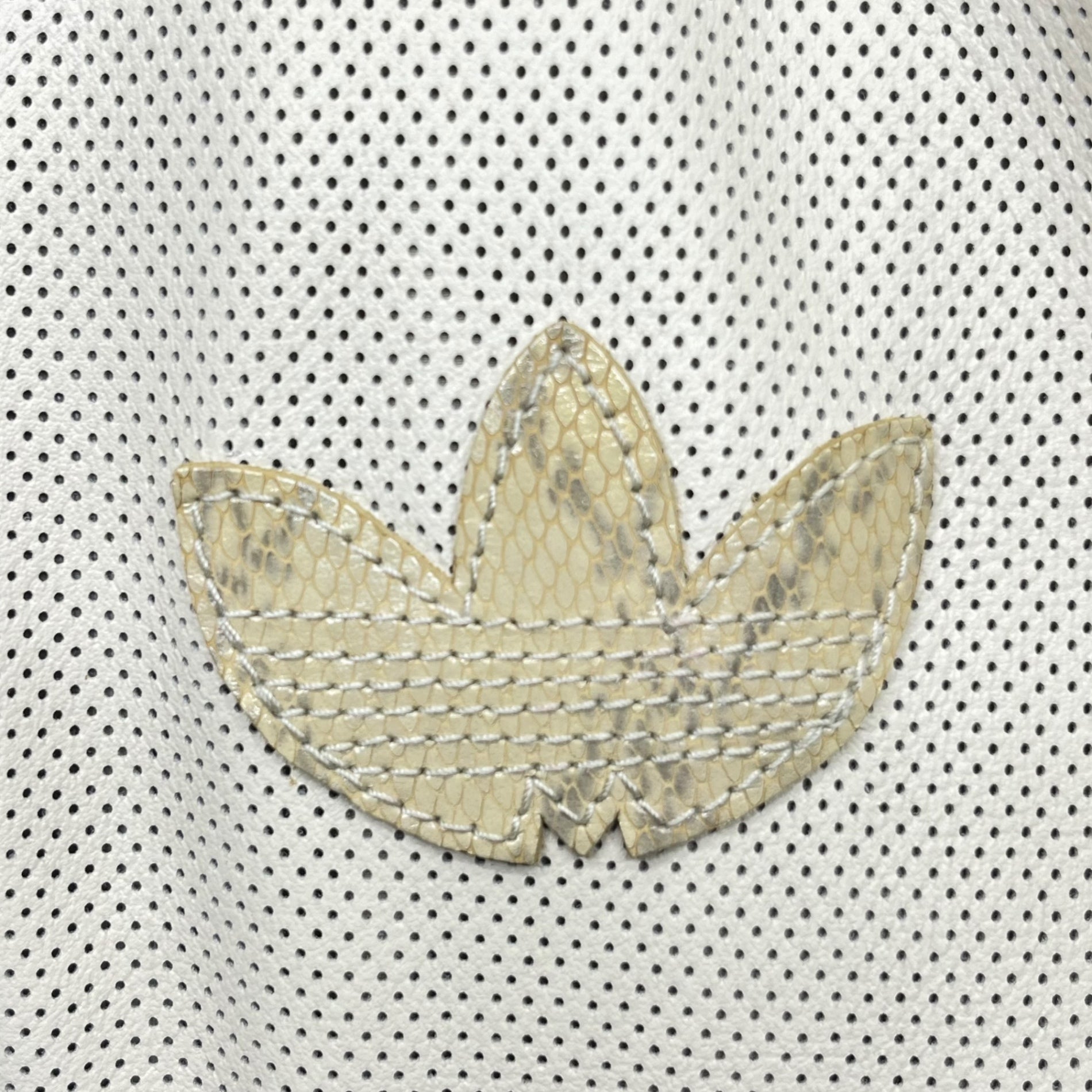 adidas(アディダス) 00's Punched leather python three-line blouson パンチング レザー パイソン スリーライン ALF001 M アイボリー 2005年 万国旗 羊革