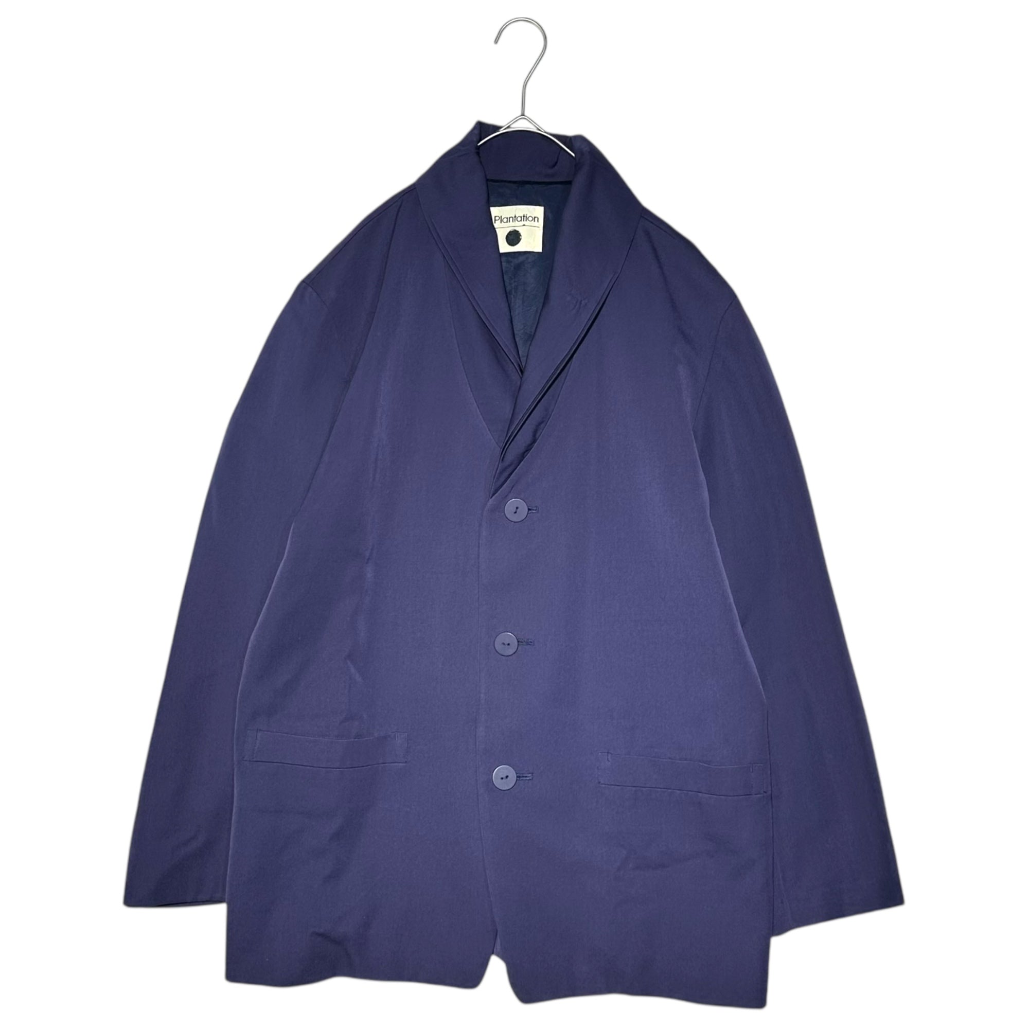 plantation(プランテーション) 90's Issey Miyake period Fold-over shawl collar 3B jacket 80年代 イッセイミヤケ期 折り返しショールカラー 3B ジャケット PL11-FD011 L ネイビー 91年製造 稀少 アーカイブ