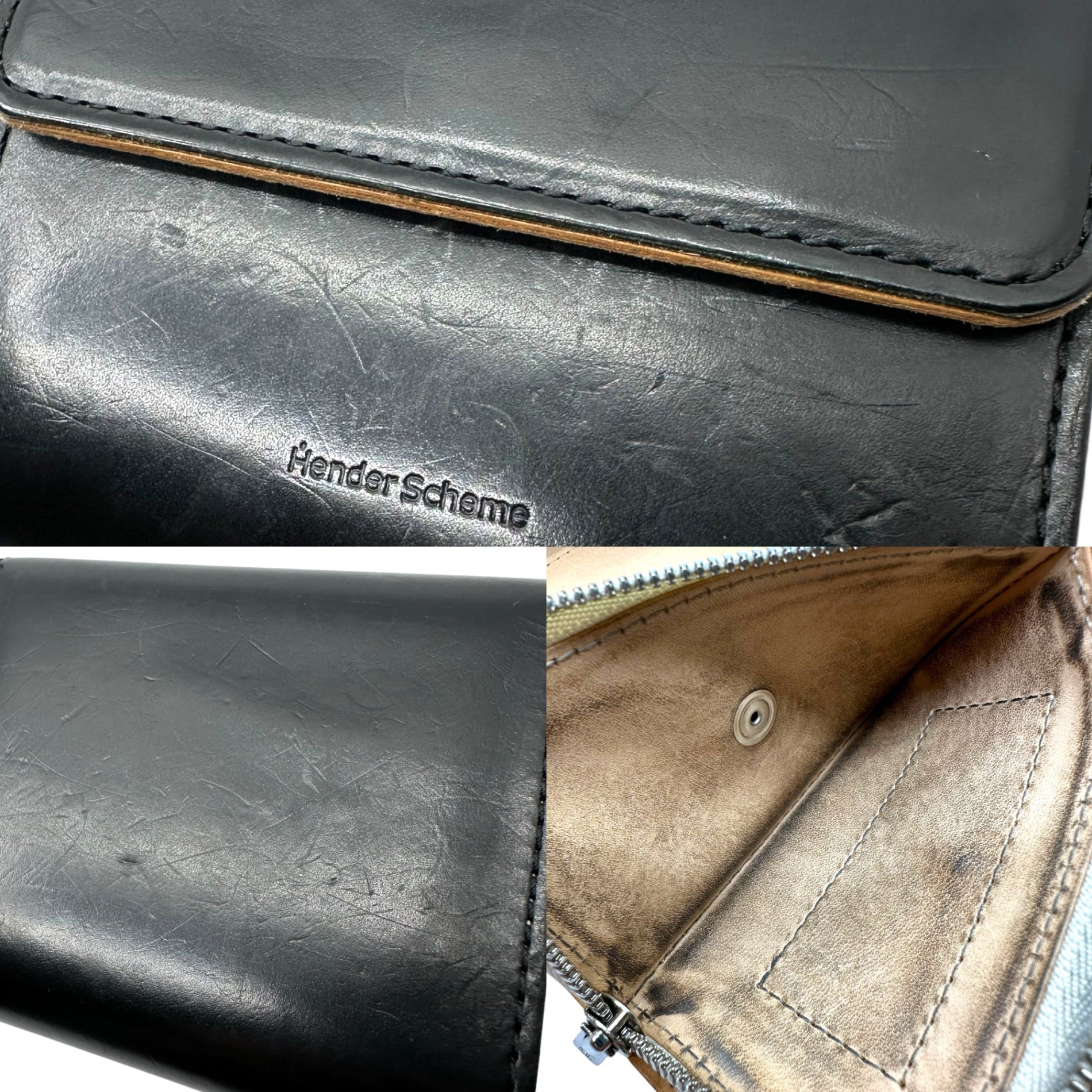 Hender Scheme(エンダースキーマ) bellows wallet black ベローズ ウォレット 3つ折り 財布 レザー ブラック 参考定価39,600円(税込)