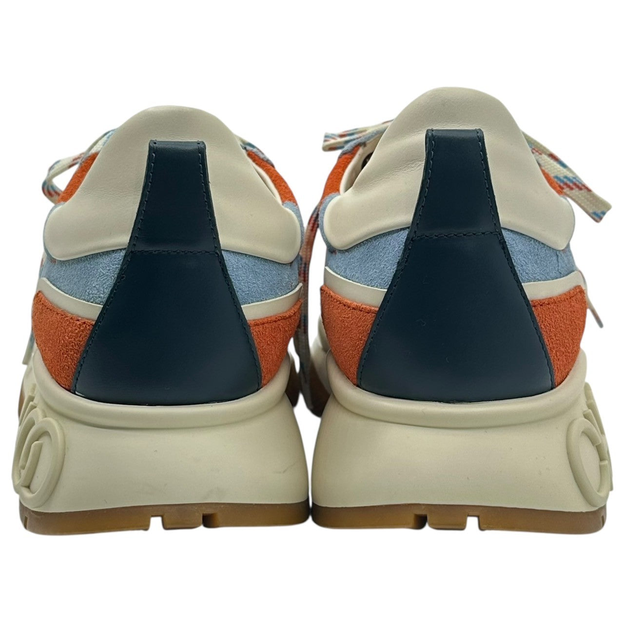 JIMMY CHOO(ジミーチュウ) RAINE スウェード レザー 厚底 スニーカー 40(25.5~26cm程度) オレンジ×ブルー