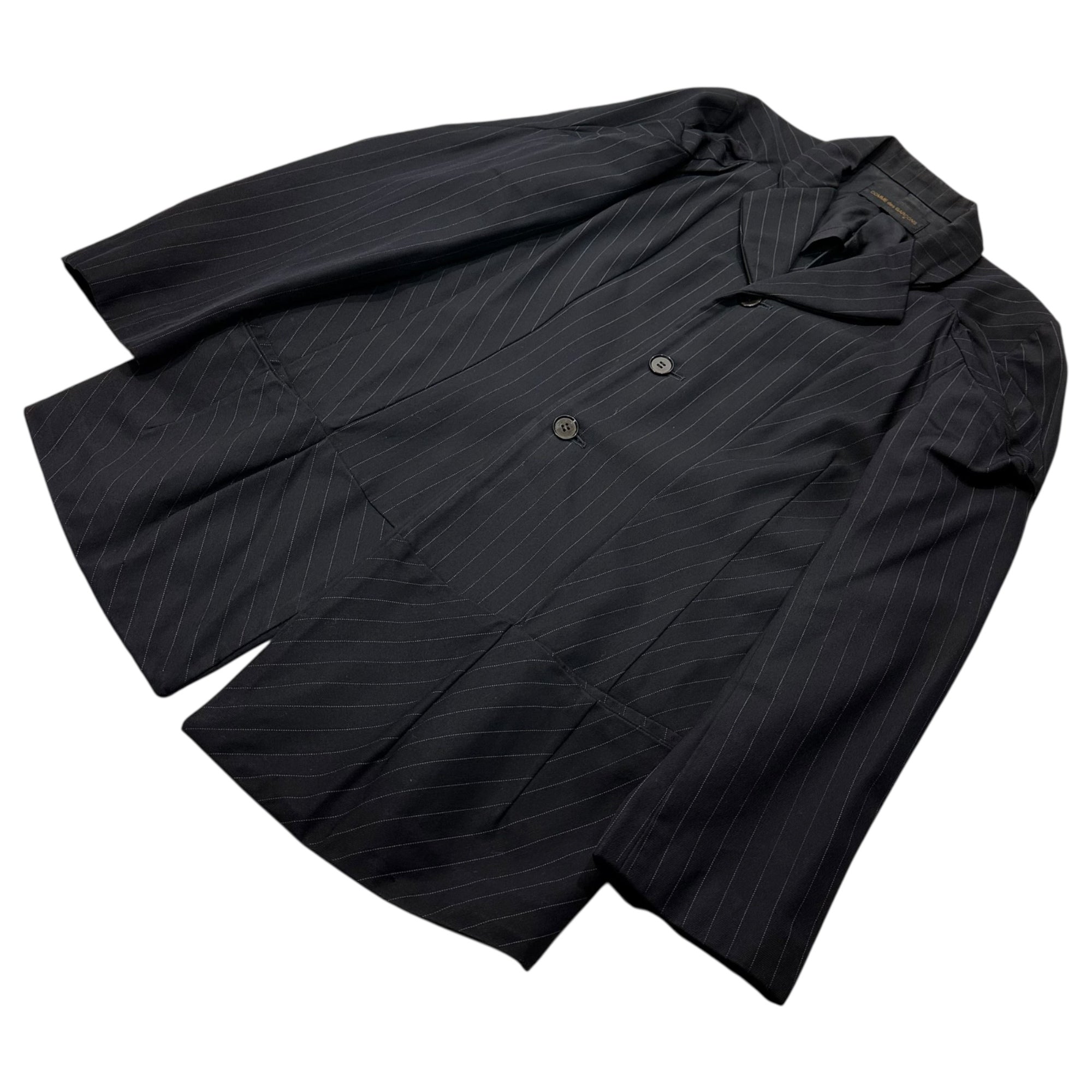 COMME des GARCONS(コムデギャルソン) 92aw Modified striped 3B tailored jacket 変形 ストライプ 3B テーラードジャケット GJ-11007M M ダークネイビー AD1992