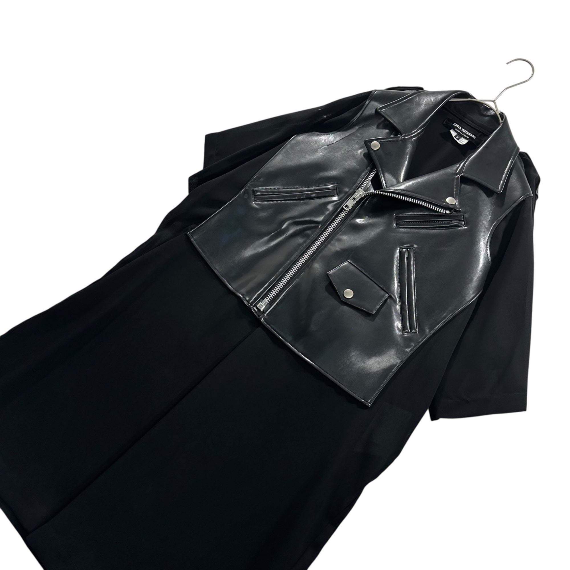 COMME des GARCONS JUNYA WATANABE(コムデギャルソンジュンヤワタナベ) 15SS Eco-Leather Rider's Dress エコレザー ライダース ワンピース JO-O061 S ブラック AD2014