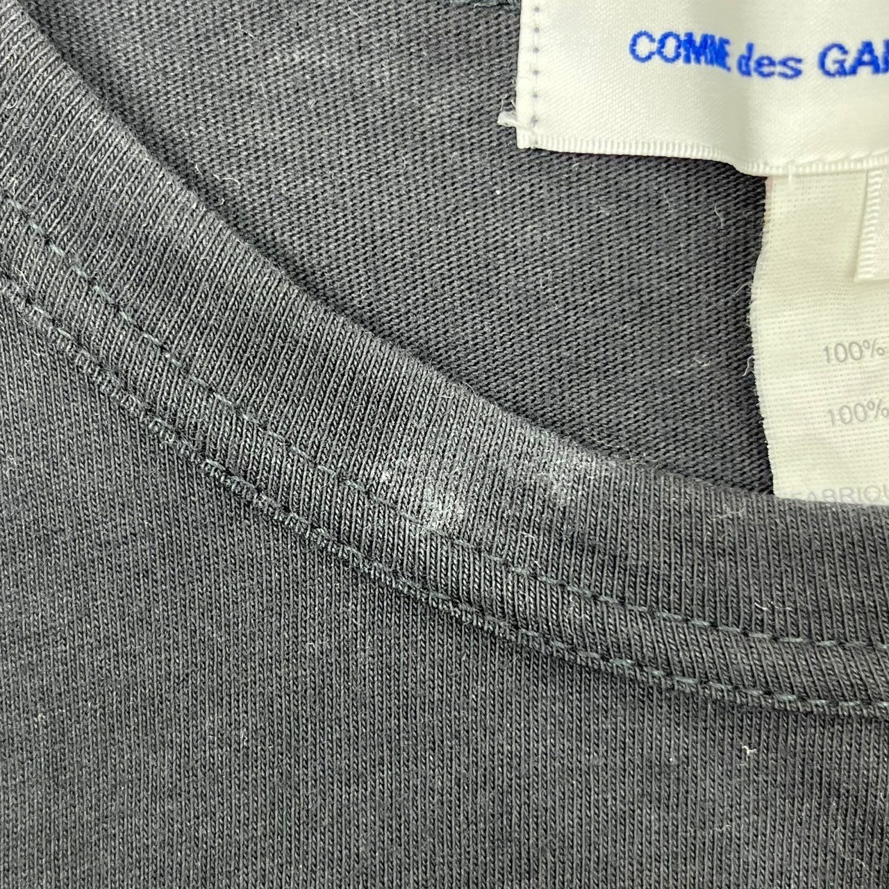 COMME des GARCONS SHIRT(コムデギャルソンシャツ) Front and back asymmetric T-shirt 前後 アシンメトリー Tシャツ S24105 S ブラック