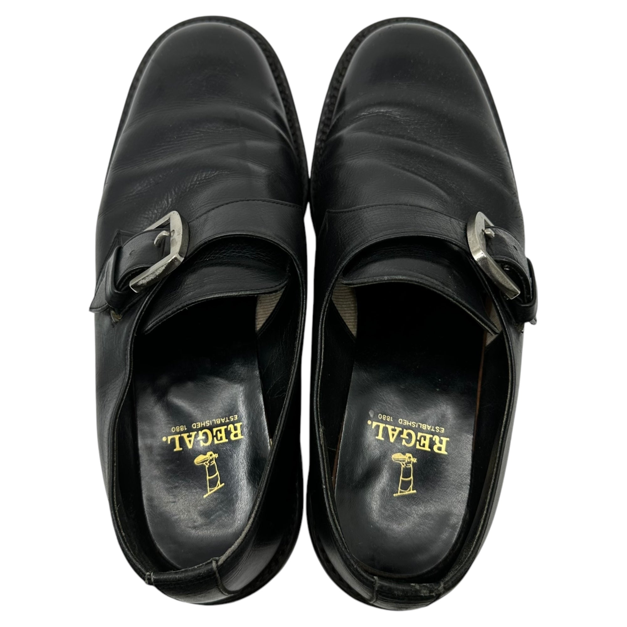 REGAL(リーガル) Single monk-strap leather shoes シングル モンク ストラップ レザー シューズ TI2321 25EE(25cm) ブラック 革靴 ドレス