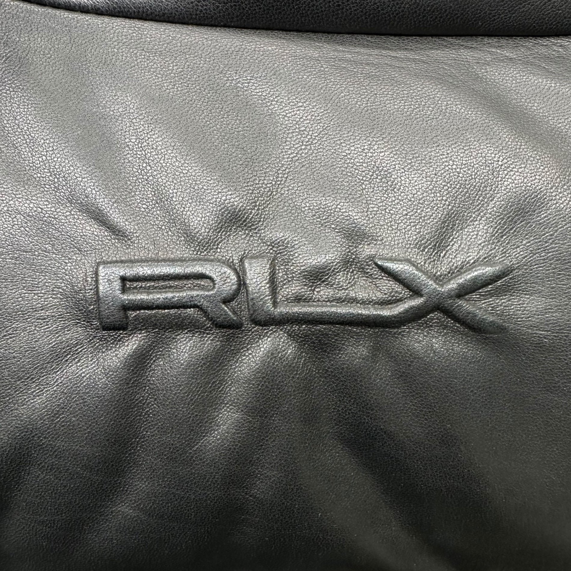 RLX RALPH LAUREN(アールエルエックスラルフローレン) 00'S All leather down vest オールレザー ダウン ベスト ラムスキン L ブラック