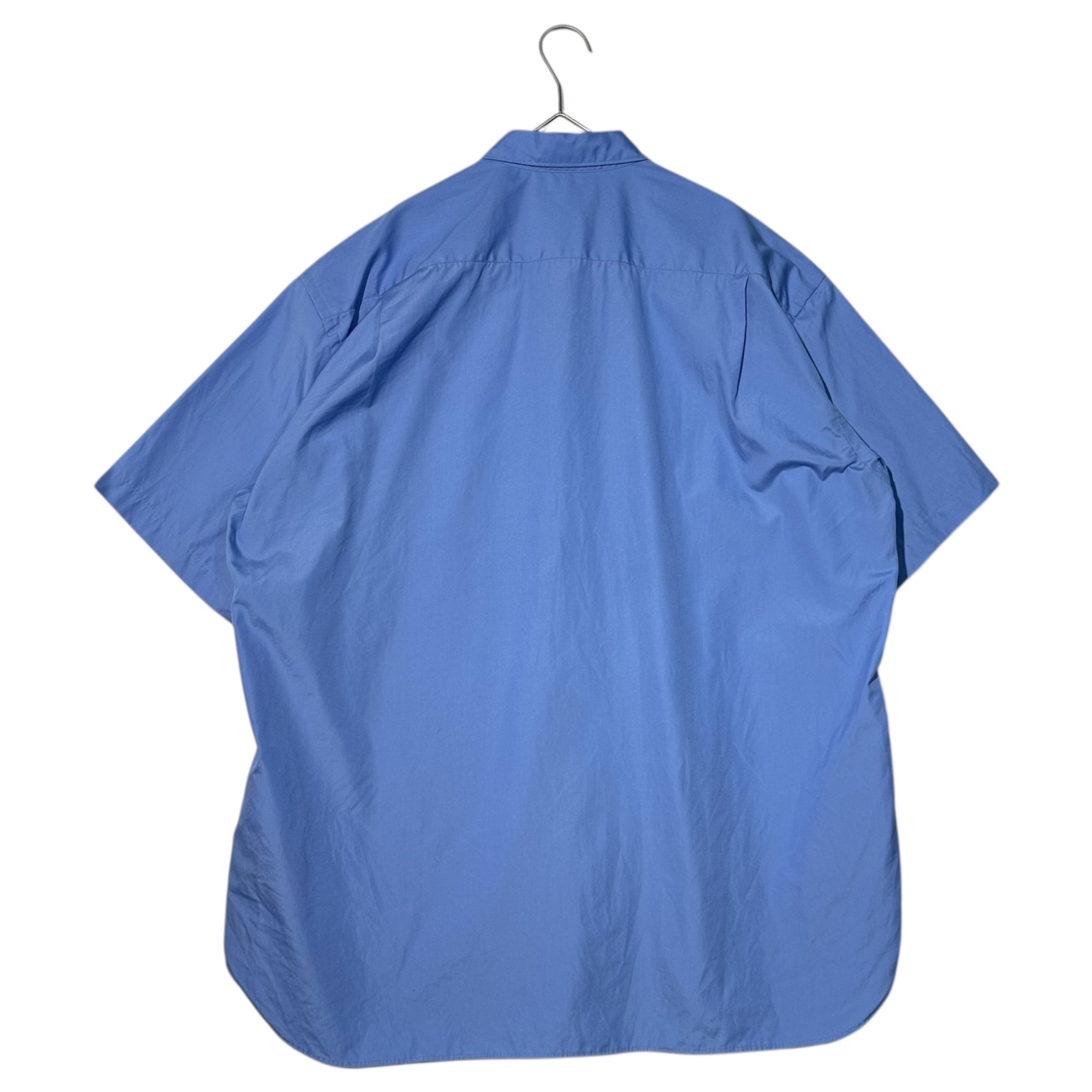COMME des GARCONS HOMME(コムデギャルソンオム) 24SS Casual shirt - cotton broadcloth カジュアル シャツ 綿ブロード HM-B103 M サックスブルー 半袖 シャツ ロゴ 刺繍