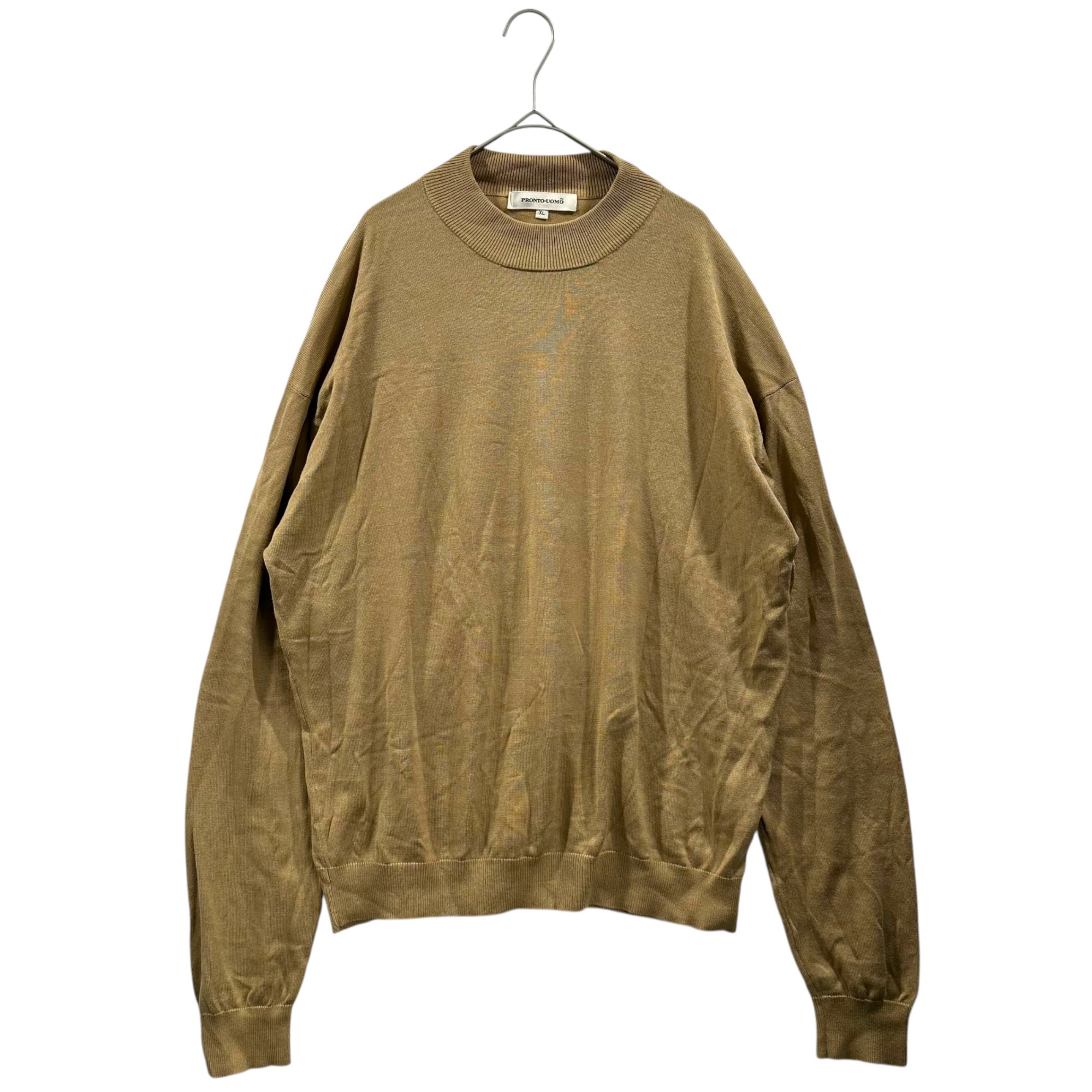 PRONTO UOMO(プロントウオモ) 90's Mock neck long sleeve knit silk blend モックネック 長袖 ニット シルク混 XL ベージュ ヴィンテージ