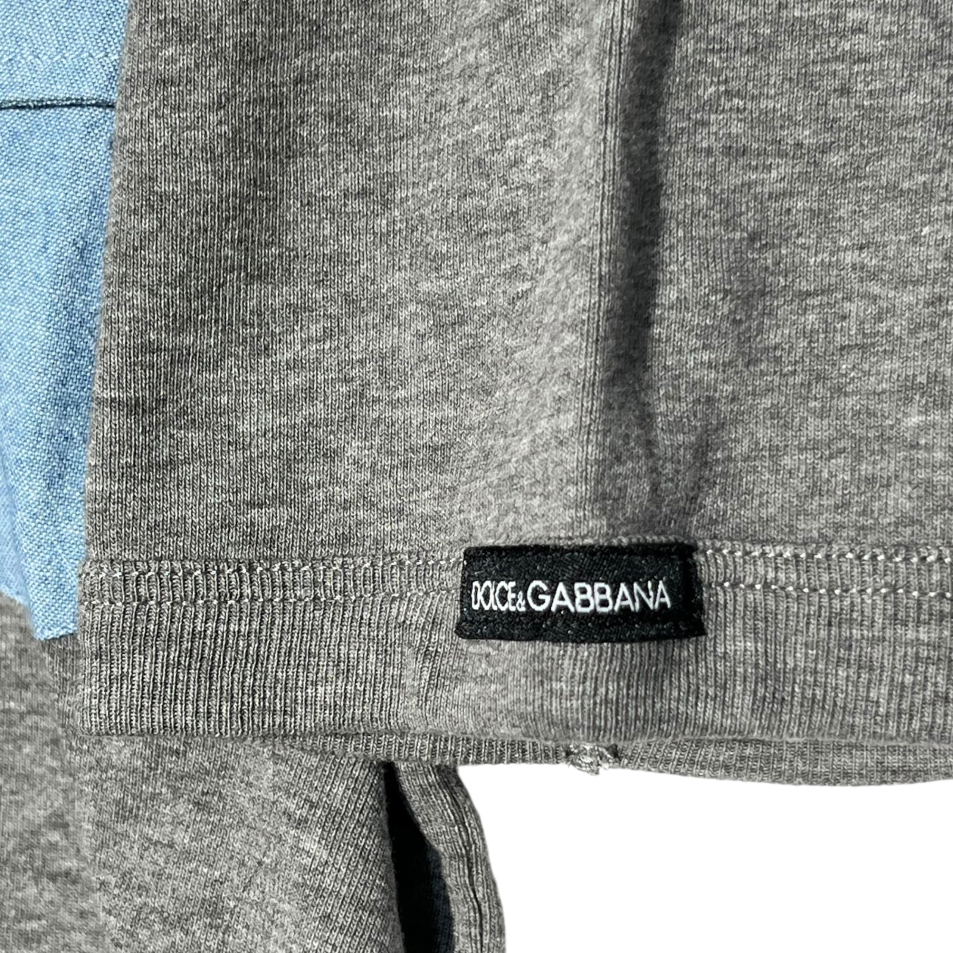 DOLCE&GABBANA(ドルチェ&ガッバーナドルガバ) Denim polo switching shirt デニム 切替 ポロシャツ 44(S程度) グレー
