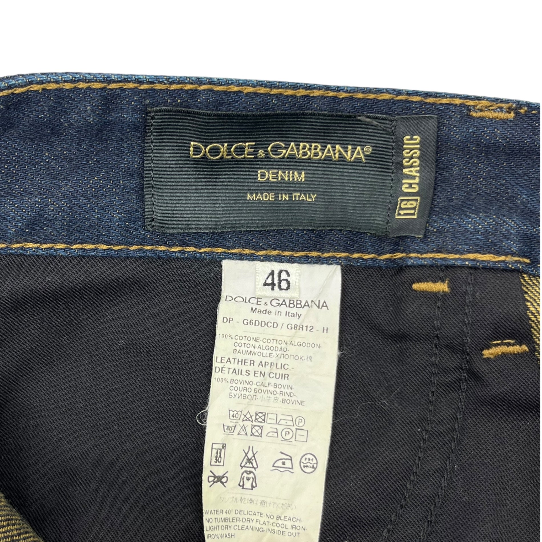 DOLCE&GABBANA(ドルチェ&ガッバーナドルガバ) Slim tapered denim pants スリム テーパード デニム パンツ G6DDCD G8R12 46(M程度) インディゴ