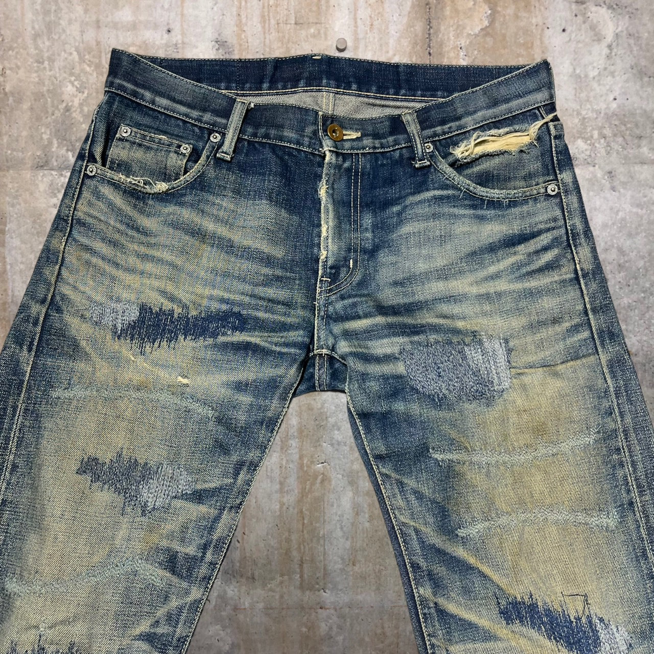 NEIGHBORHOOD(ネイバーフッド) Scab Savage LEVEL-4/サベージスキャブダメージ加工デニムパンツ DCNH-PT-09 M インディゴ