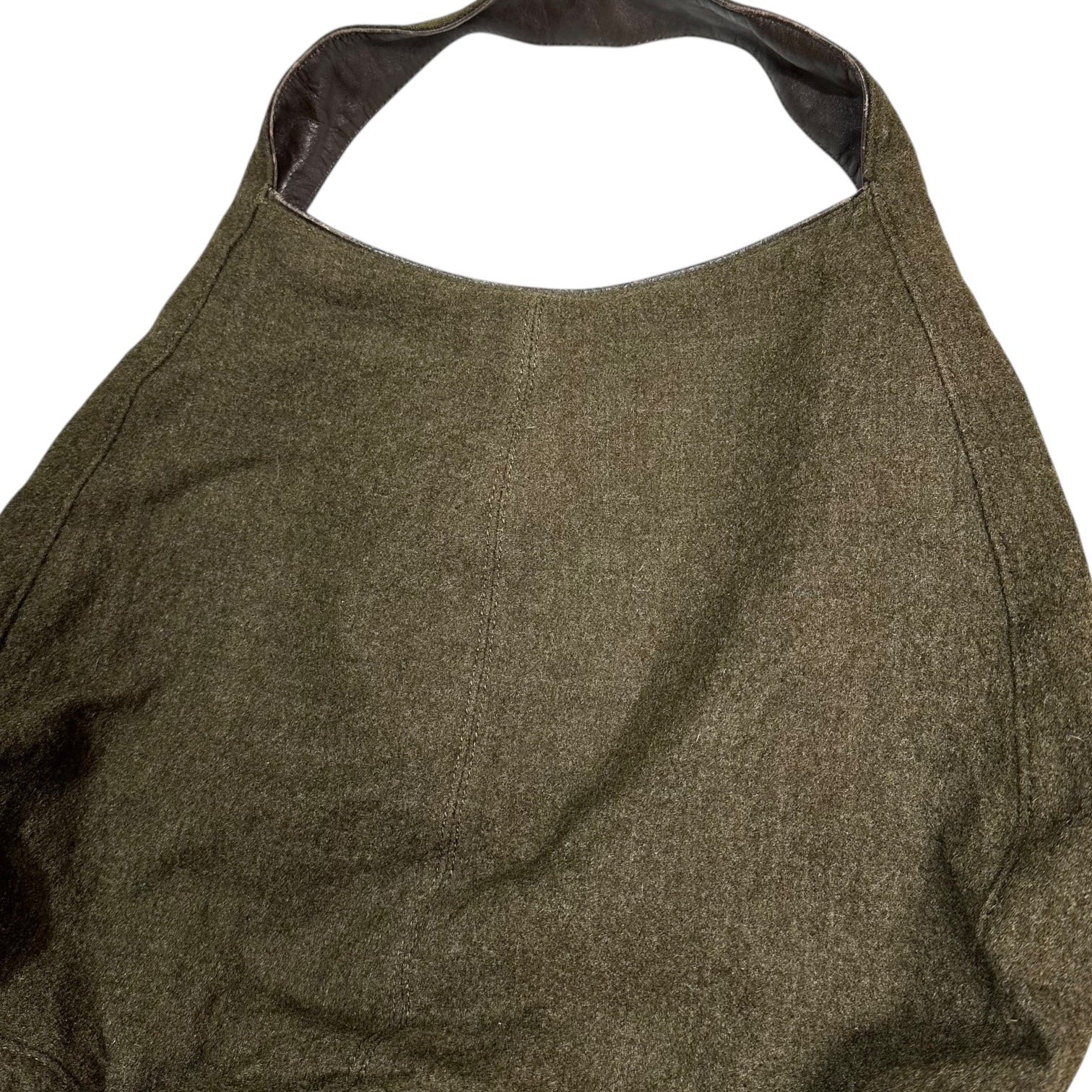 Y's(ワイズ) Wool leather Egg Bag ウール レザー エッグ バッグ オリーブ ハンド トート