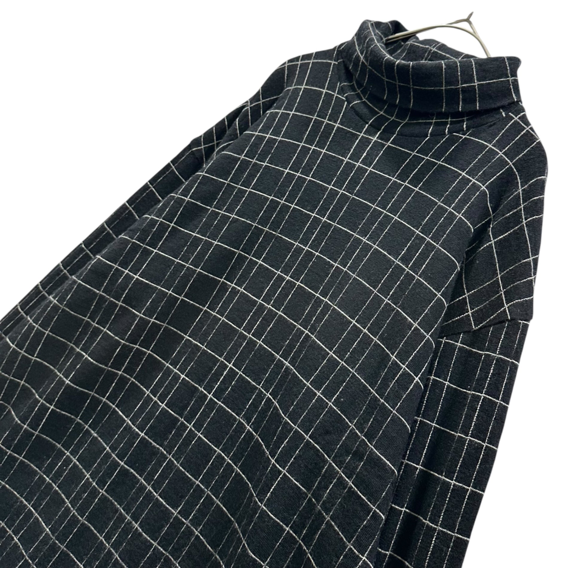 Y's for men(ワイズフォーメン) 1990's Old Random-Check Turtleneck Knit オールド ランダム チェック タートルネック ニット MH-T08-132 FREE ブラック×ホワイト 90s アーカイブ
