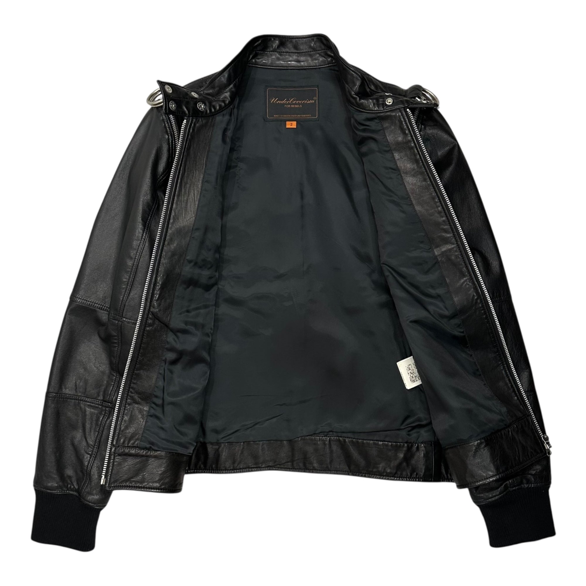 UNDERCOVERISM(アンダーカバイズム) 07AW Reverse Figure-8 Zip Leather Jacket 逆さ 八の字 ジップ レザー ジャケット 7A271-B15 2(S~M程度) ブラック Purple期 2007年秋冬 稀少 アーカイブ