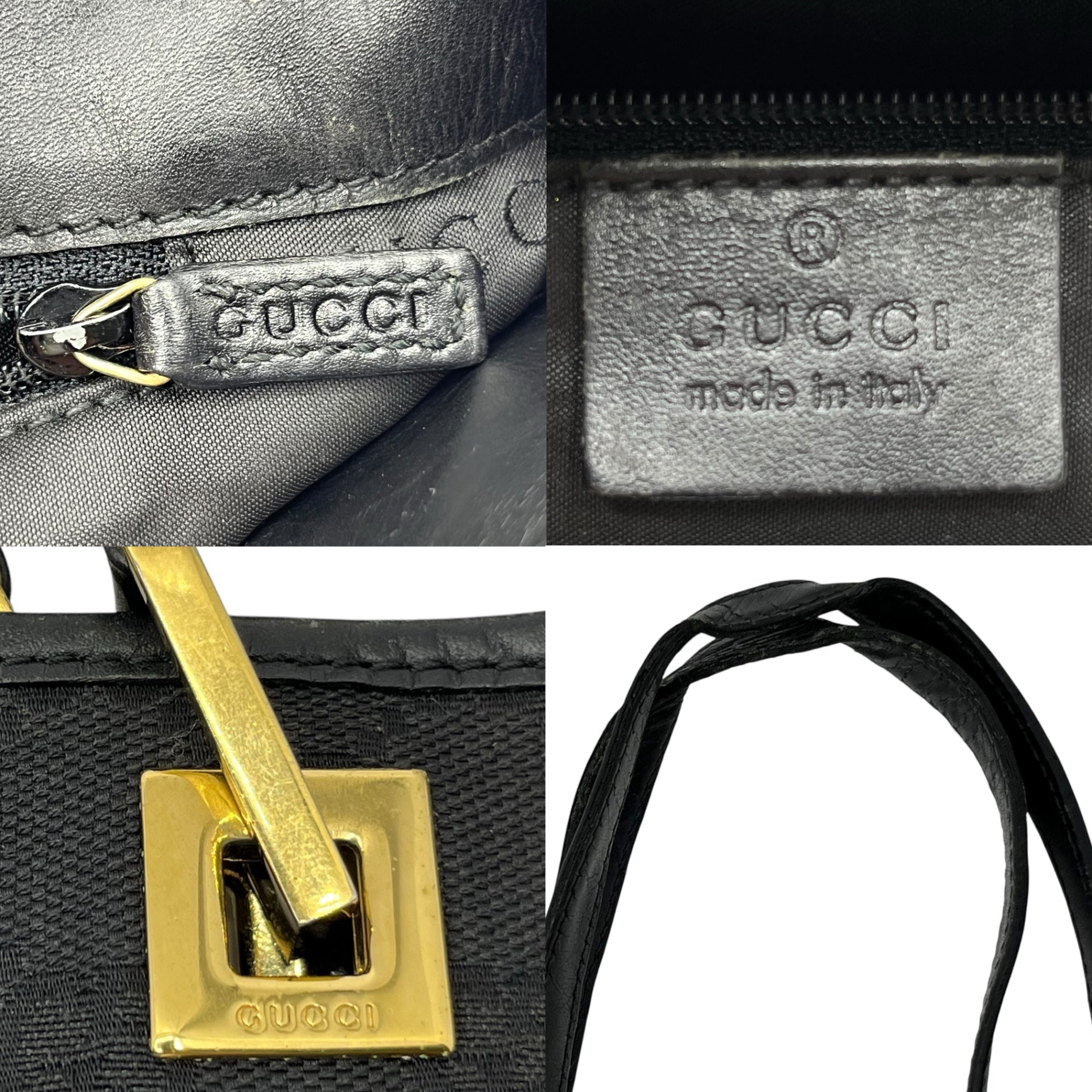 GUCCI(グッチ) GG canvas gold hardware tote bag GG キャンバス ゴールド金具 トート バッグ 002・1099 001998 ブラック 肩掛け ハンド ワンショルダー