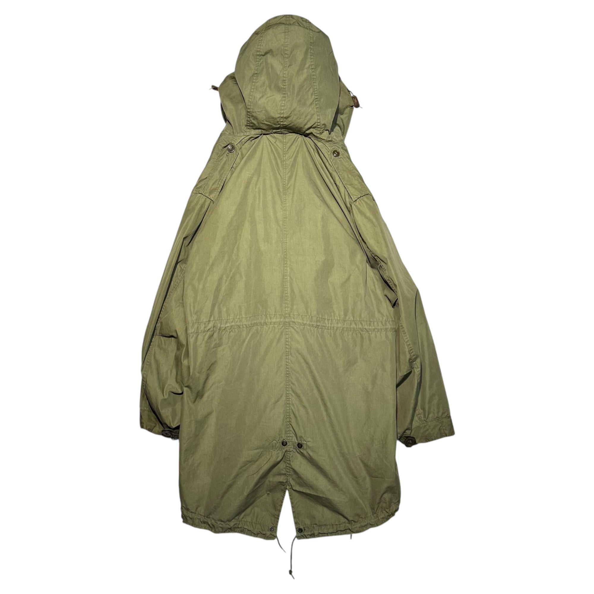 US ARMY(アメリカ軍) 50's Vintage Fishtail Mod Coat Field Parka 50年代 ヴィンテージ フィッシュ テール モッズ コート フィールド パーカー 55-P-4982-10 L セージグリーン ライナー、ファーフード後付け 本体50年代