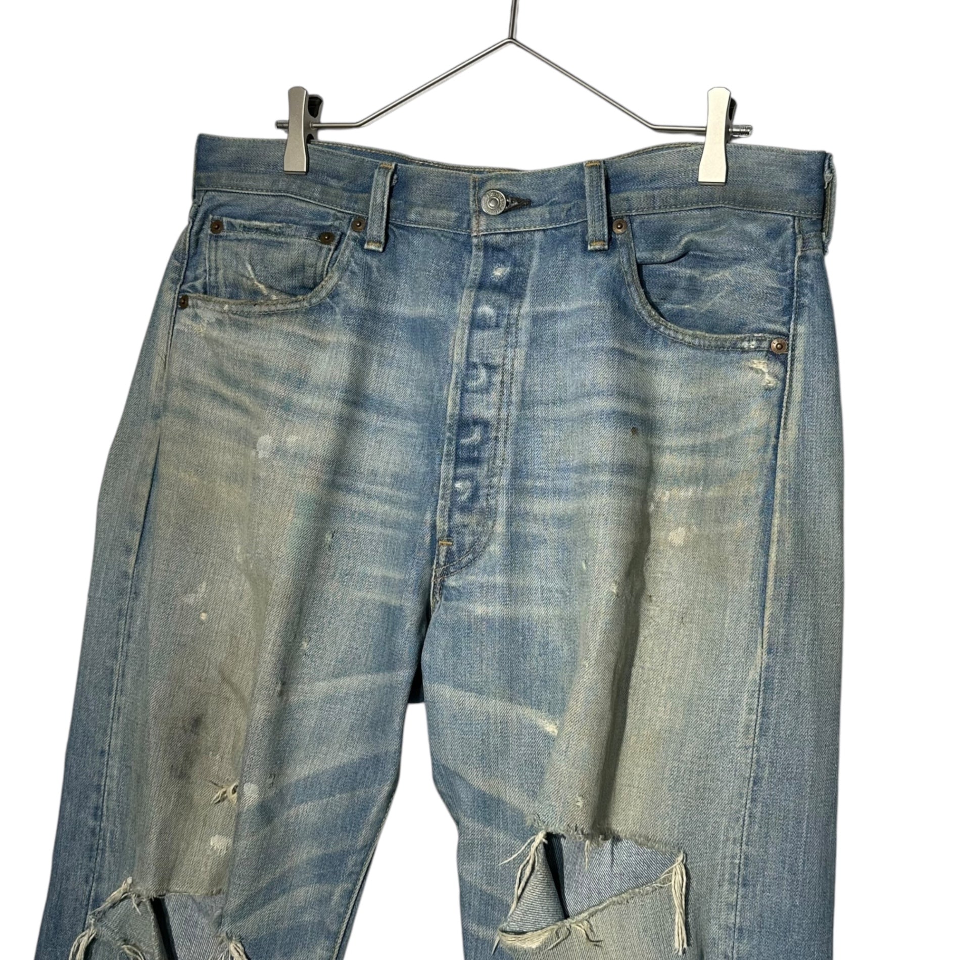 LEVI'S VINTAGE CLOTHING(リーバイスビンテージクロージング) 71501 1971 Reprint Model Super Distressed Denim Pants 1971年復刻 モデル スーパー ダメージ デニム パンツ 71501 J22 J31664 0206 W38 ライトインディゴ 1点物