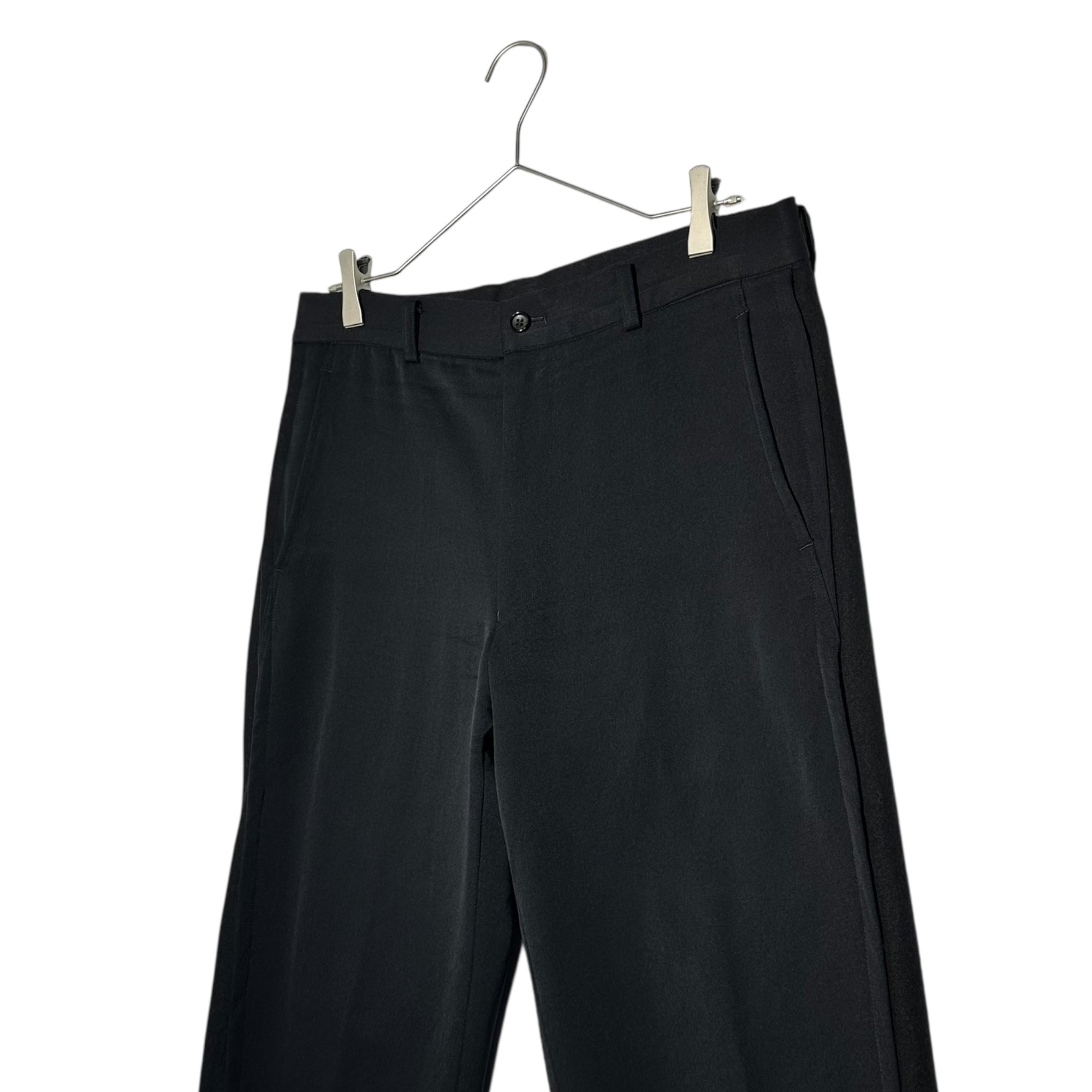COMME des GARCONS HOMME PLUS(コムデギャルソンオムプリュス) 01AW Wool gabardine sideline slacks ウールギャバジン サイドライン スラックス PC-P077 L ブラック 異素材 パンツ