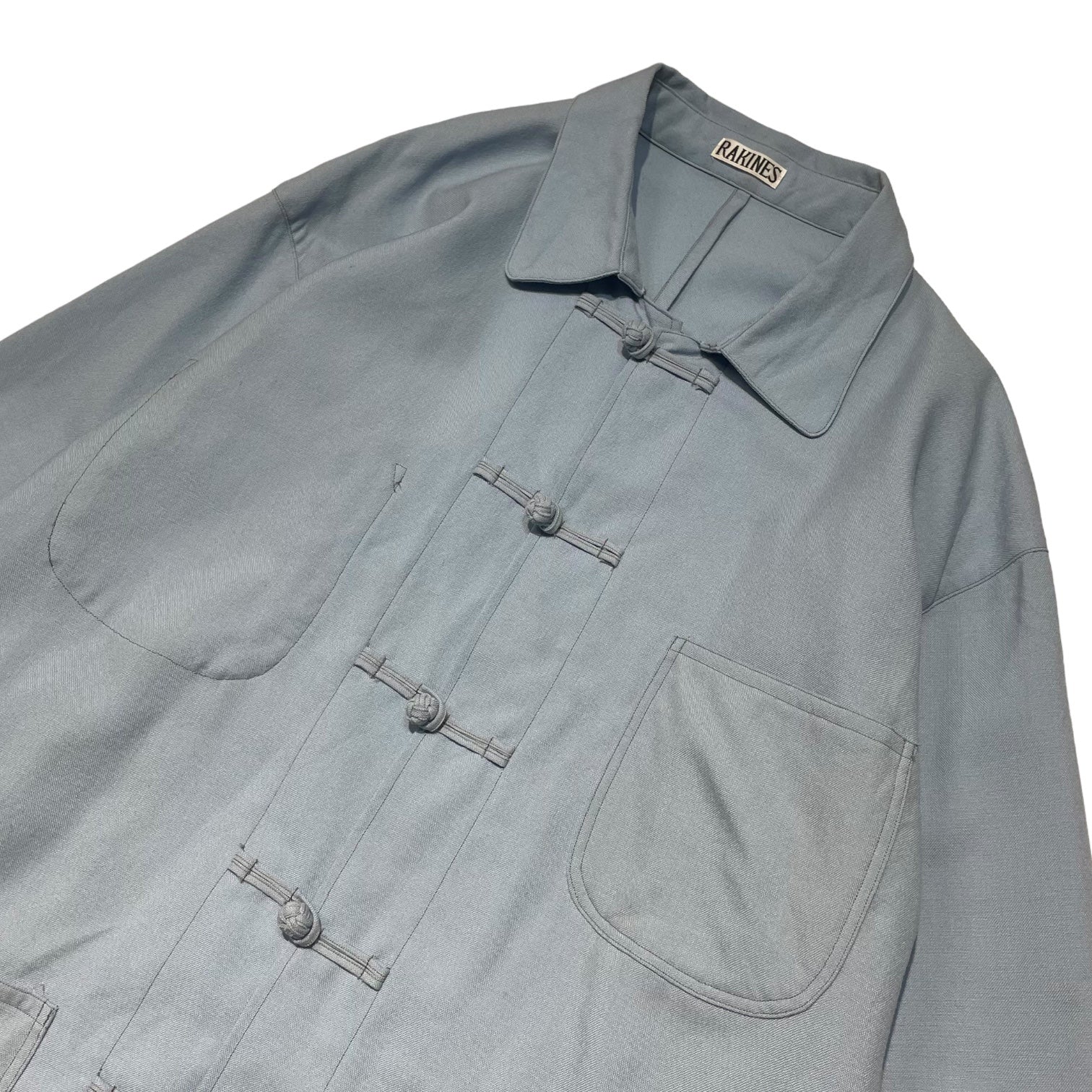 RAKINES(ラキネス) 21SS French China Blouson フレンチ チャイナ シャツ ブルゾン 05A21HN054B 2(M程度) スカイブルー 長袖 シャツ ワーク