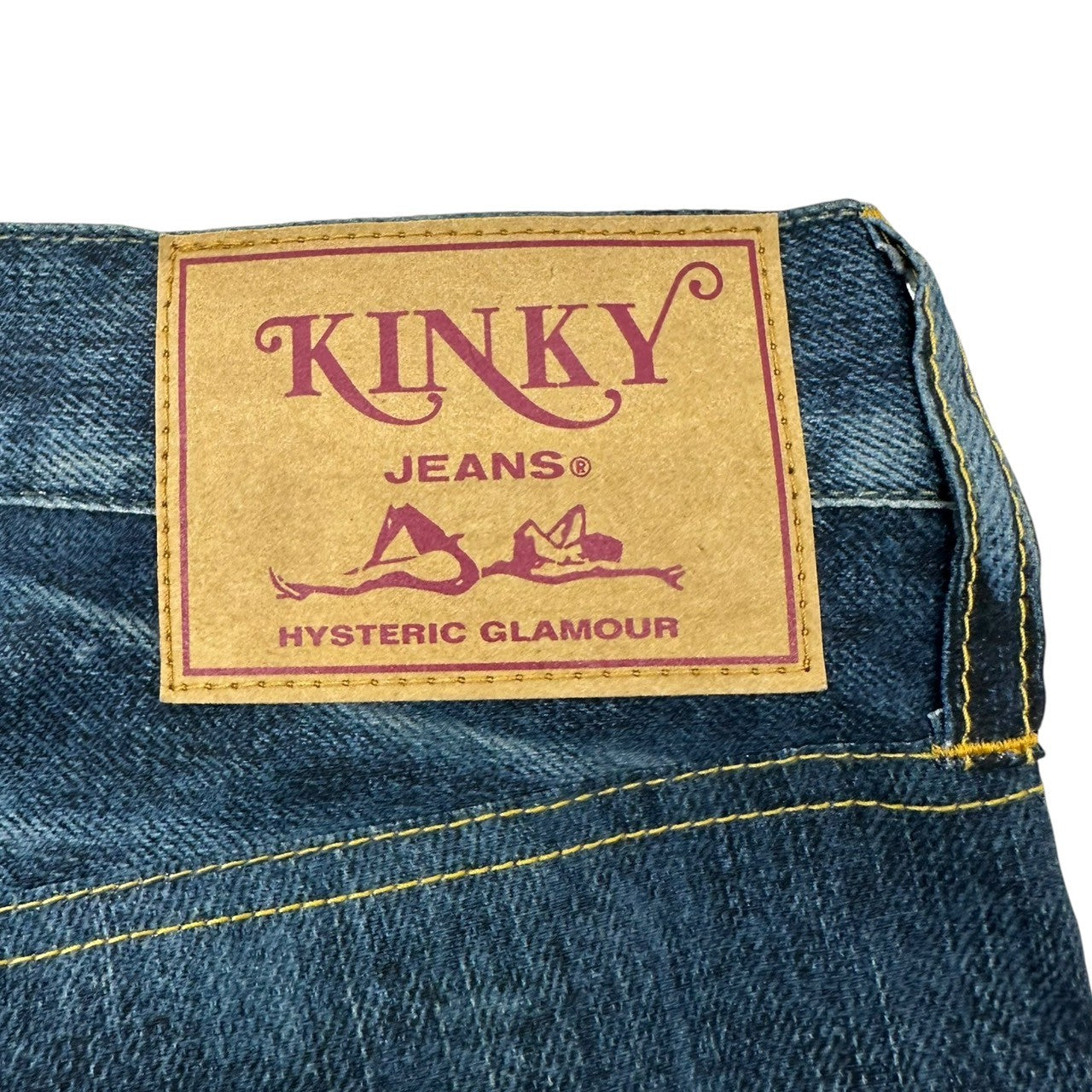 HYSTERIC GLAMOUR(ヒステリックグラマー) ARTMAKE FAKE JEANS アートメイク フェイク ジーンズ 02222AP02 M インディゴ ストレッチ パンツ