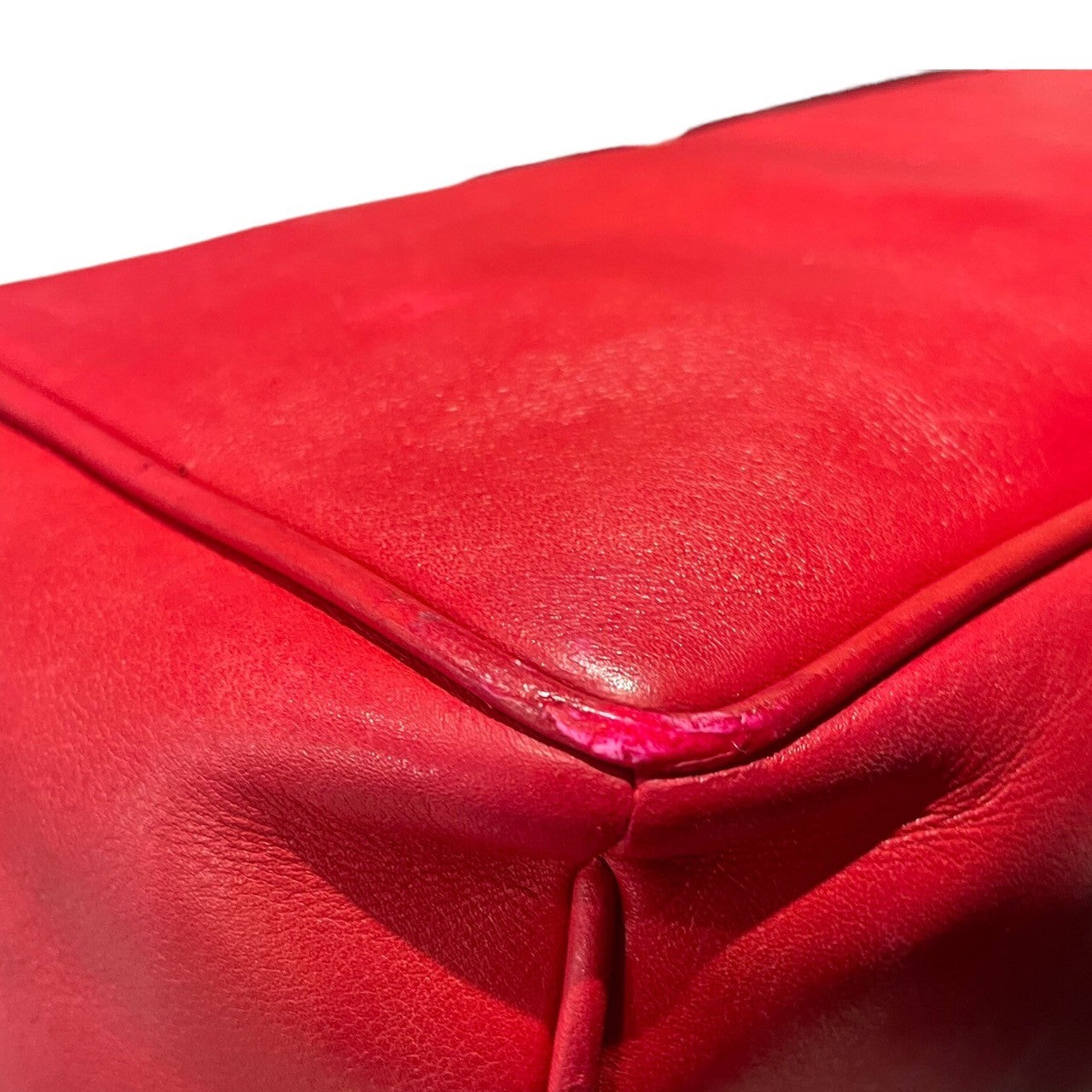 Christian Dior(クリスチャンディオール) 2WAY leather shoulder bag ロゴ チャーム 2WAY レザー ショルダー バッグ レッド ロゴ チャーム ハンド ヴィンテージ OLD