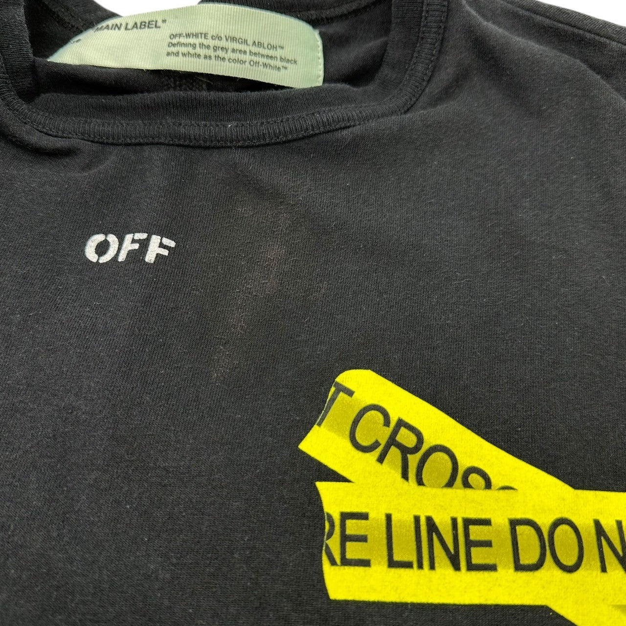 Off-White(オフホワイト) 18SS Firetape Printed Logo T-Shirt ファイヤーテープ プリント ロゴ Tシャツ OMAA002S18185006 XS ブラック
