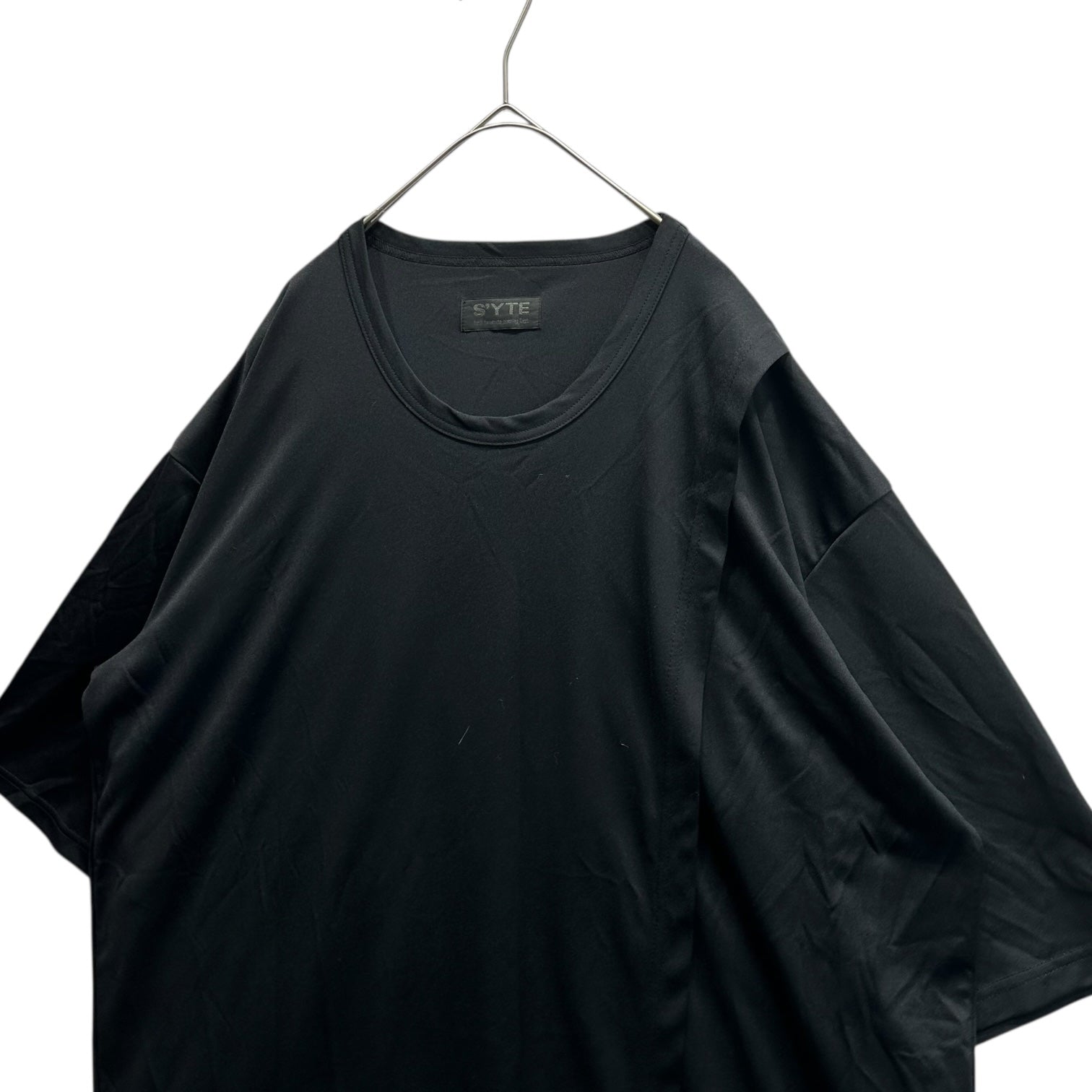 s'yte(サイト) Thin Smooth Jersey Crew Neck Half-Layered S/S T-Shirt 薄手 スムースジャージー クルーネック ハーフレイヤード 半袖Tシャツ UQ-T03-906 3(L程度) ブラック