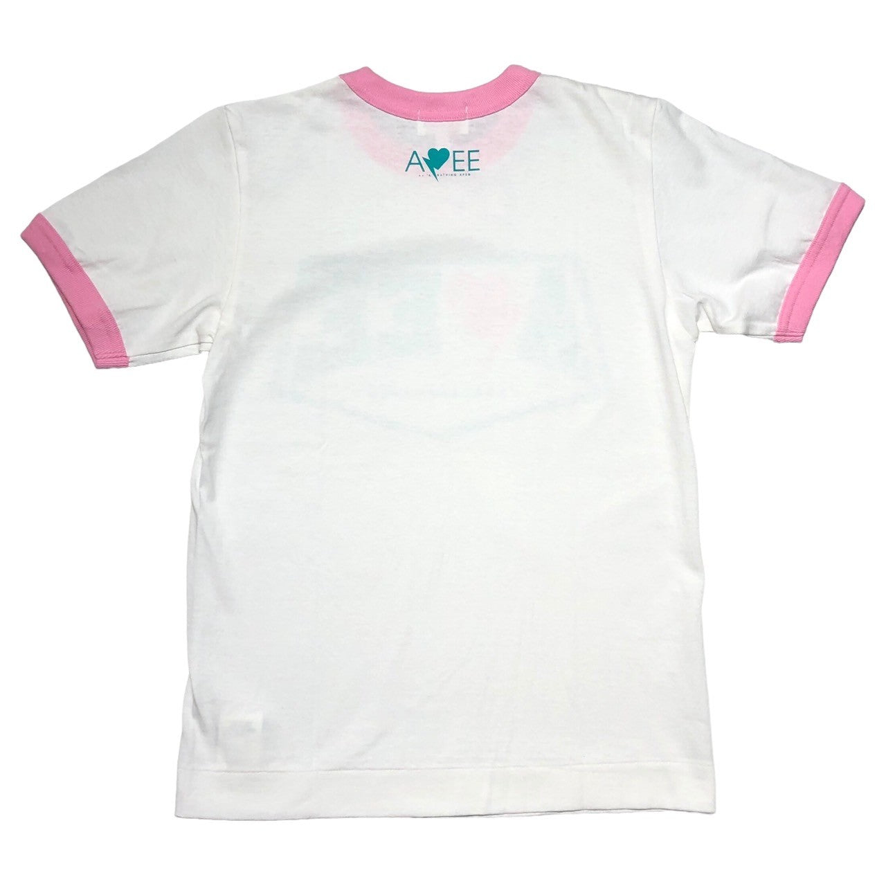 APEE(エイピー) 00's logo ringer T-shirt ロゴ リンガー Tシャツ SHORT(Sサイズ程度) ホワイト×グリーン×ピンク by A BATHNG APE ア ベイシング エイプ Y2K