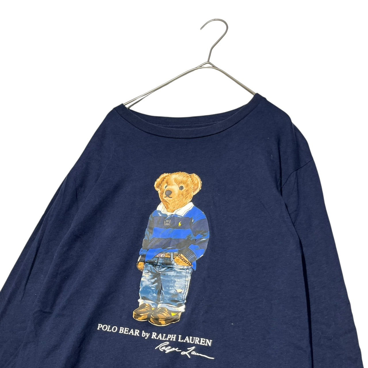 POLO RALPH LAUREN(ポロラルフローレン) American Casual Style Polo Bear Long Sleeve T-Shirt Cut and Sewn アメカジスタイル ポロベア 長袖 Tシャツ カットソー XL ネイビー
