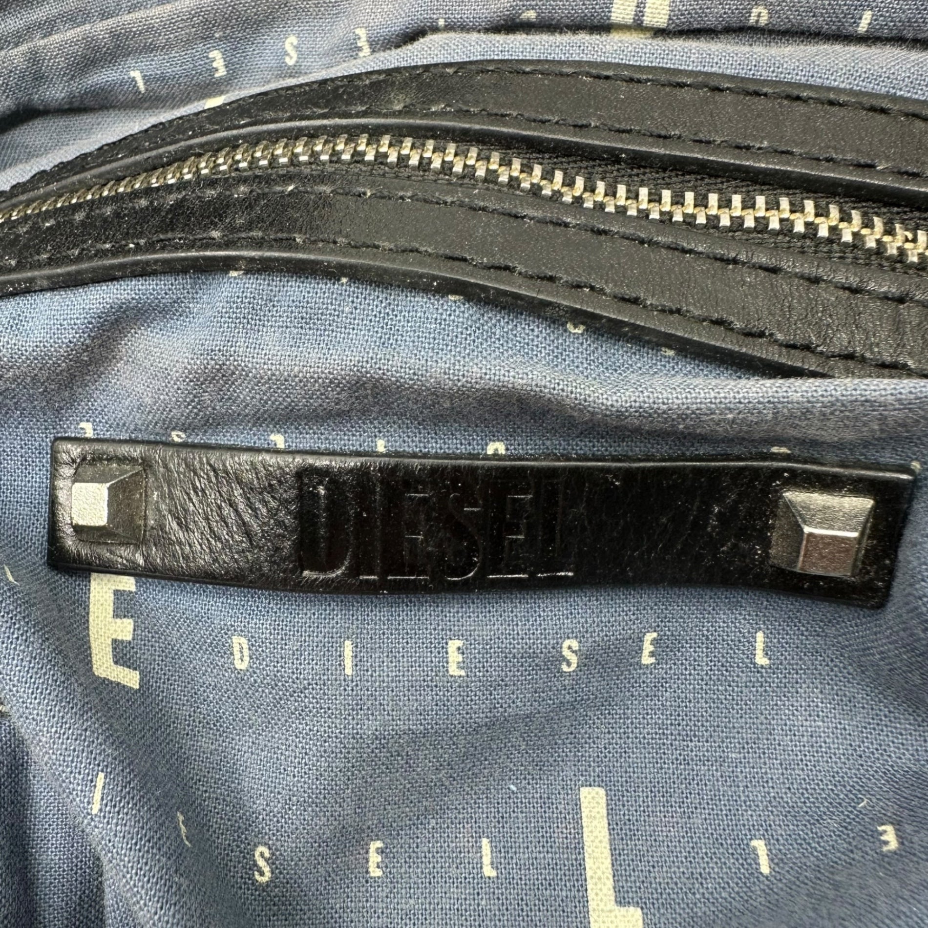 DIESEL(ディーゼル) 00's Denim Leather Studded Shoulder Bag デニム レザー スタッズ ショルダー バッグ インディゴ×ブラック