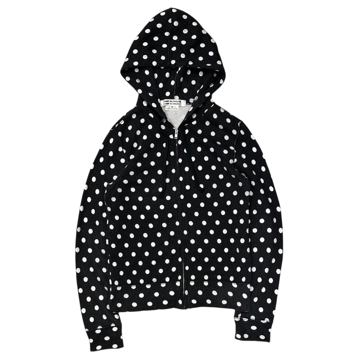 COMME des GARCONS COMME des GARCONS(コムデギャルソンコムデギャルソン) 2012AW Polka-dot Zip-up Hoodie ドット柄 ジップアップ パーカー RJ-T028 XS ブラック×ホワイト AD2012