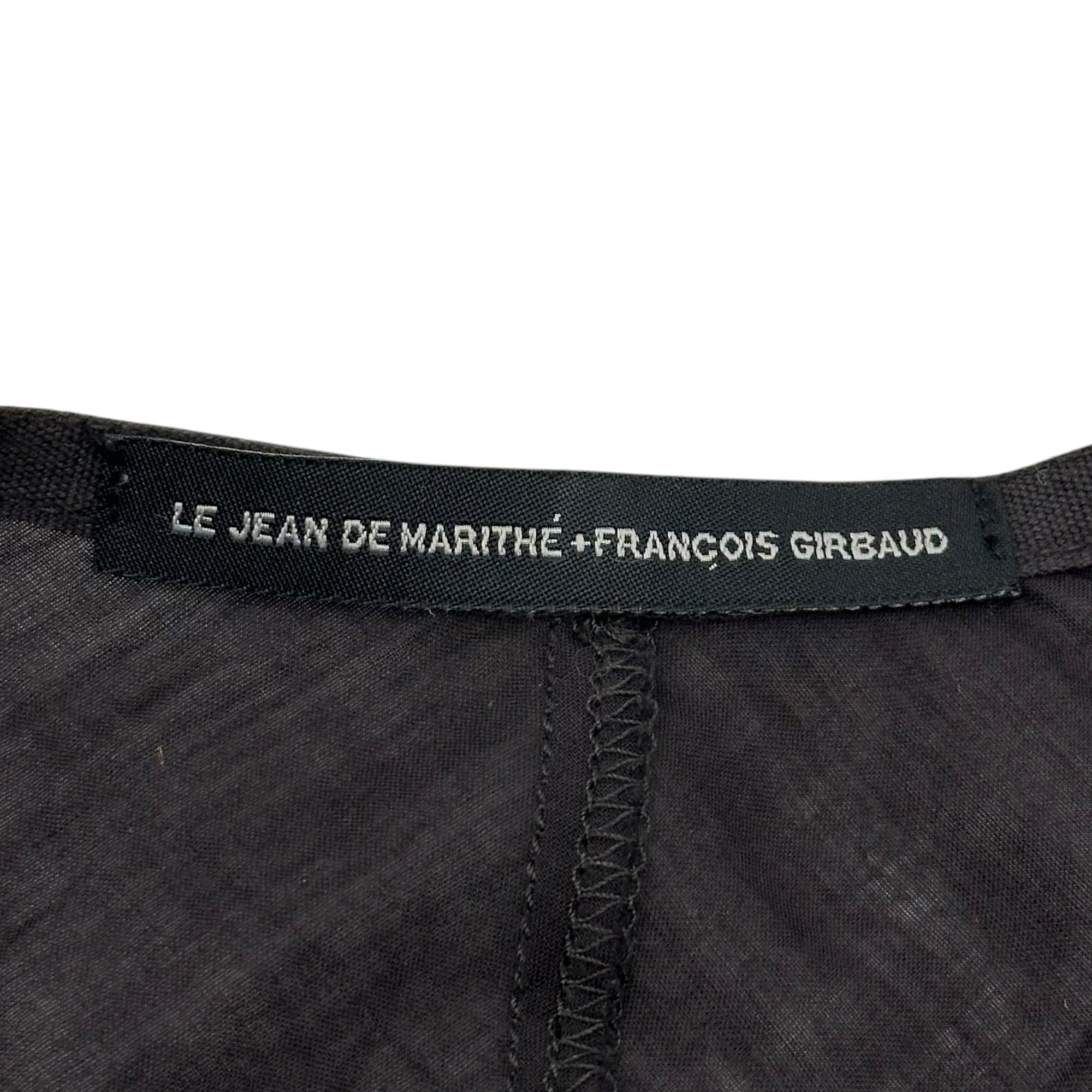 MARITHE FRANCOIS GIRBAUD(マリテフランソワジルボー) 00's Stitching See-through Gilet ステッチ シースルー ジレ F6-5981 M ブラック Y2K ベスト シアー