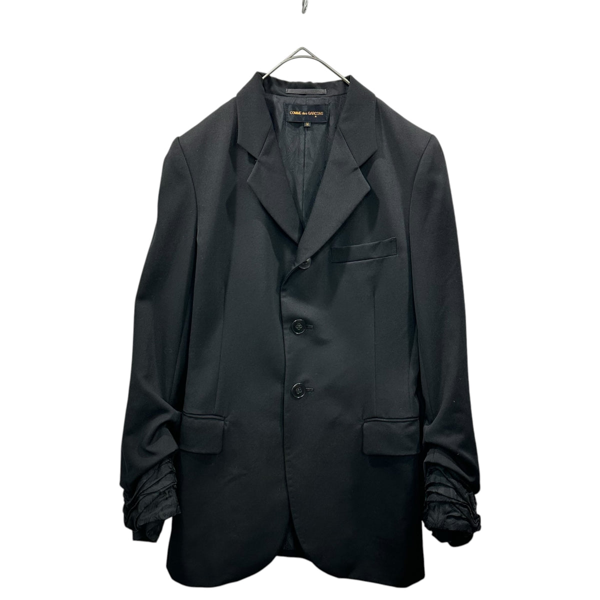 COMME des GARCONS(コムデギャルソン) 1992AW Lined Gathered Sleeves 3B Jacket ライニング ギャザー スリーブ 3B ジャケット GJ-05075 M ブラック 90's 90年代 テーラード