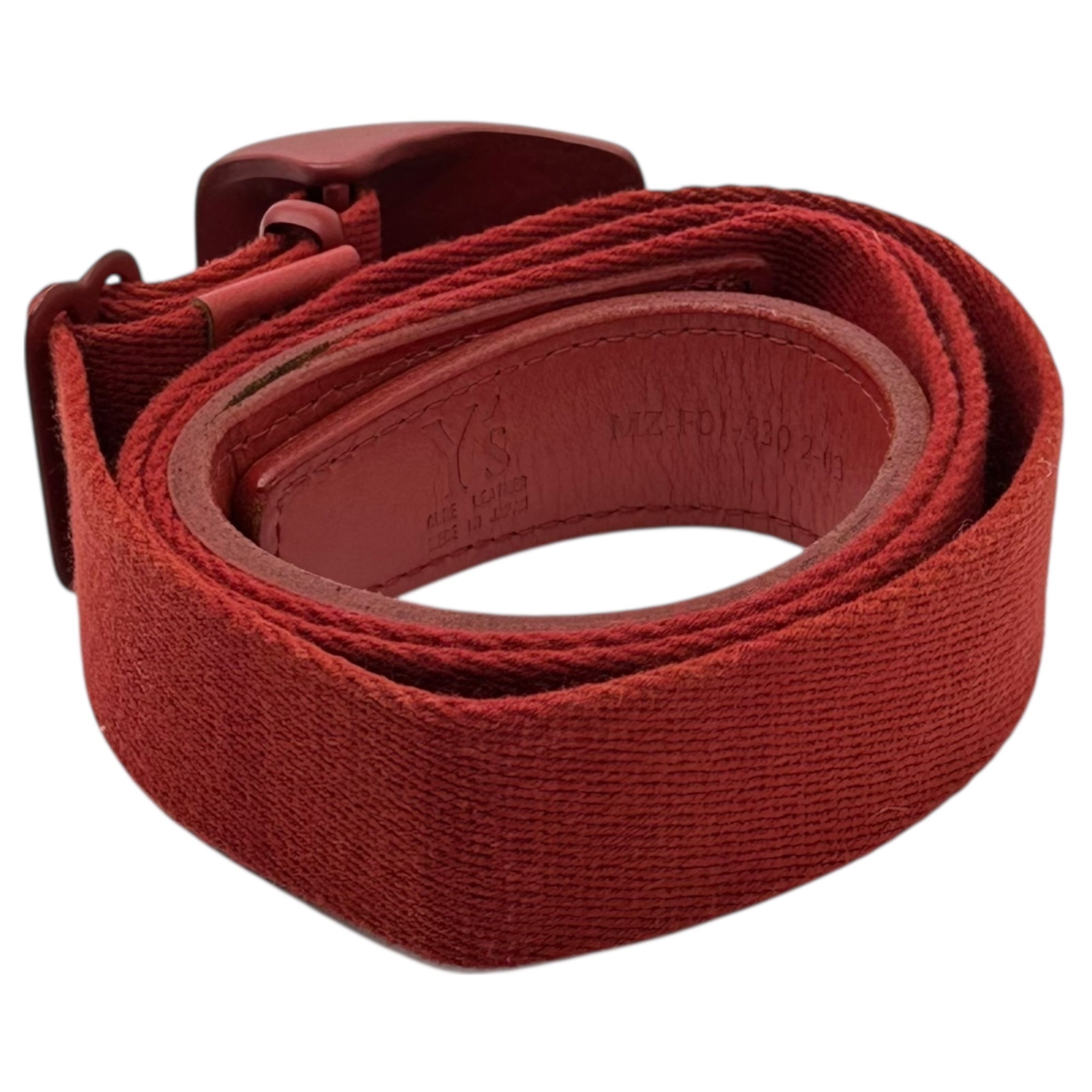 Y's(ワイズ) Canvas and Leather Combination Belt キャンバス レザー 切替 ベルト MZ-F01-S30-2-03 レッド