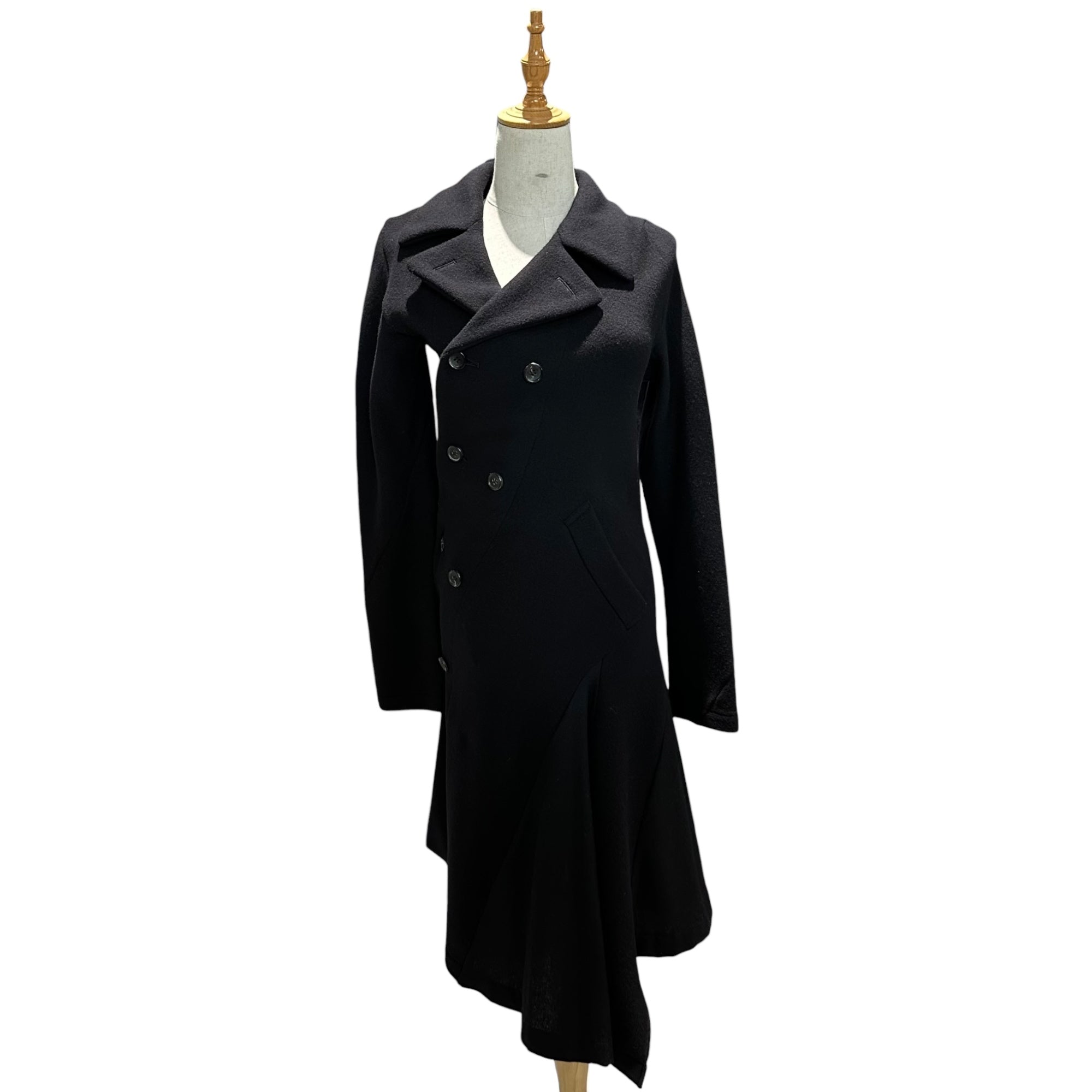 COMME des GARCONS COMME des GARCONS(コムデギャルソンコムデギャルソン) 14AW Twisted Melton Double Long Coat 捻じれ メルトン ダブル ロング コート RN-J033 M ブラック AD2014